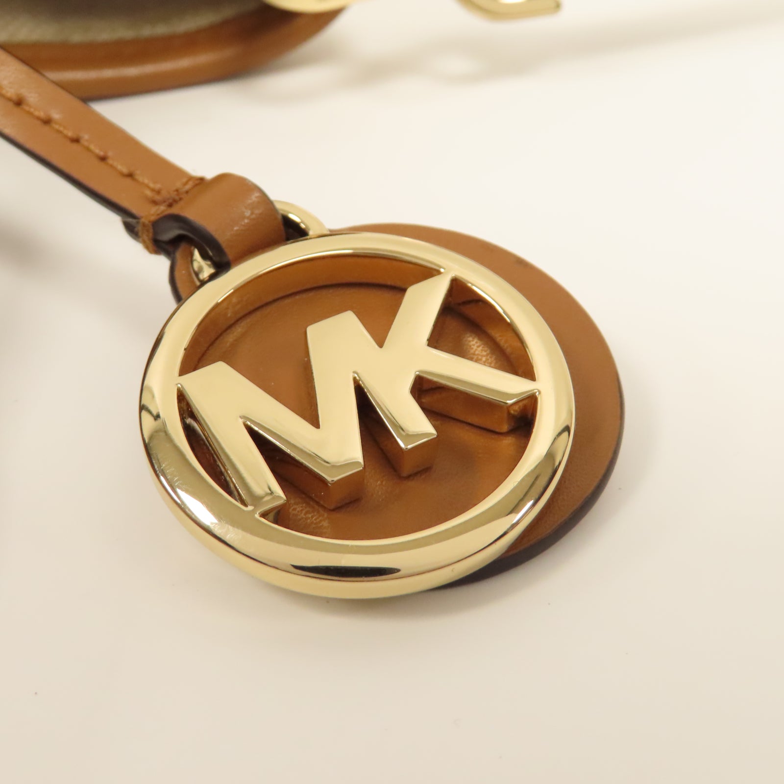 Michael Kors 塗層帆布Shoulder Bag金扣手挽肩背兩用袋米色/啡色