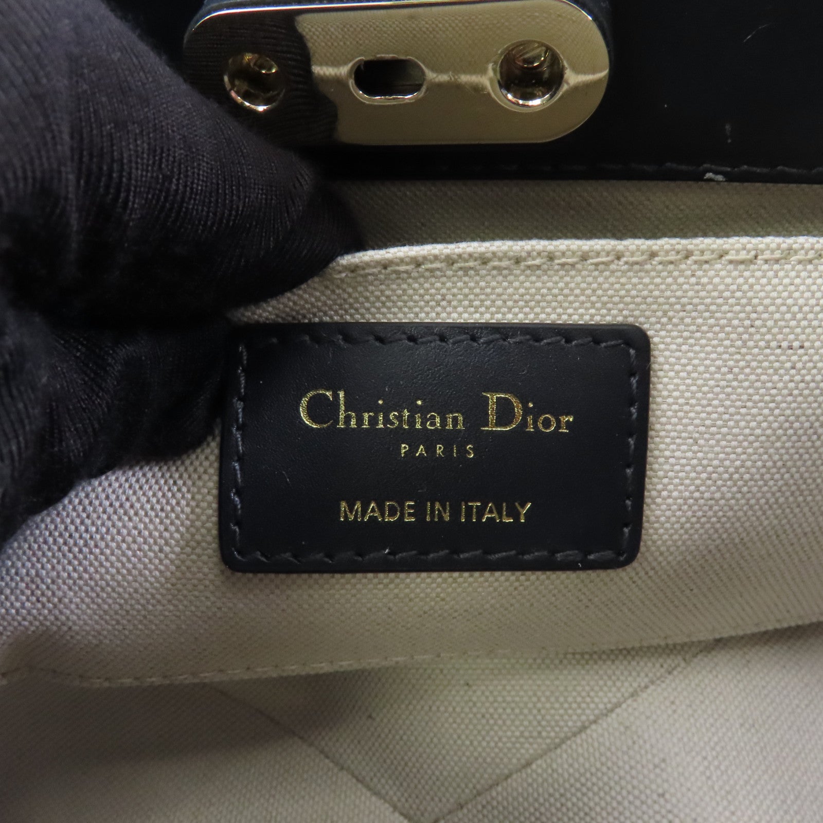 Dior 塗層帆布Small Key Bag金扣手挽袋藍色