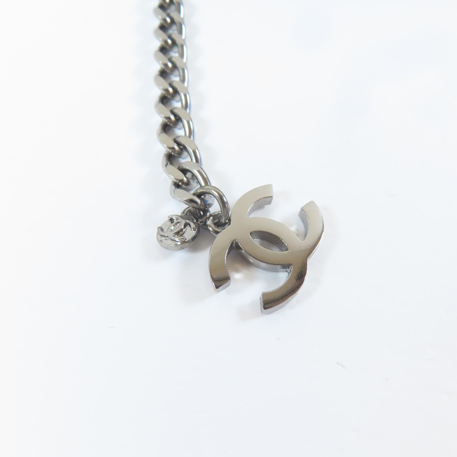 CHANEL 【激減優惠】金屬Ribbon Chain Belt腰帶黑色/銀色