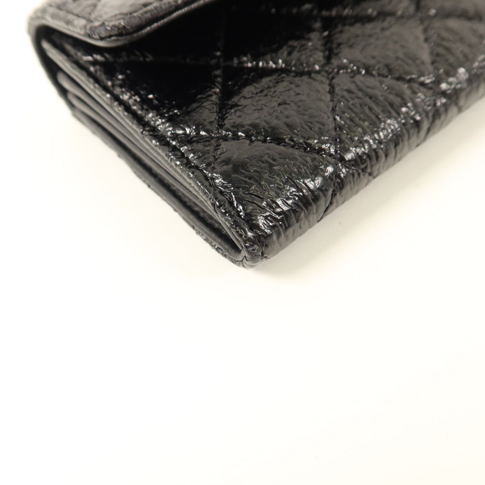 CHANEL 漆皮皮革Long Wallet銀扣長錢包