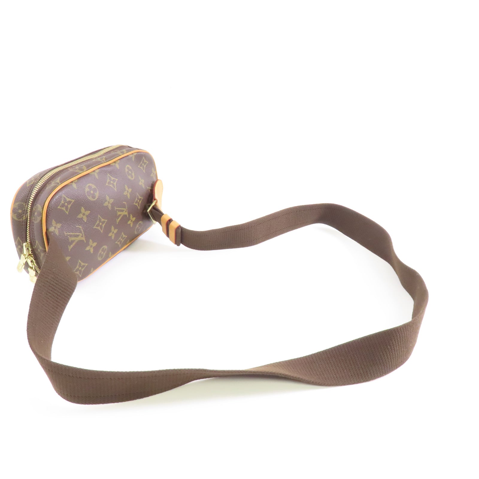 LOUIS VUITTON Monogram Pochette金扣肩背袋啡色