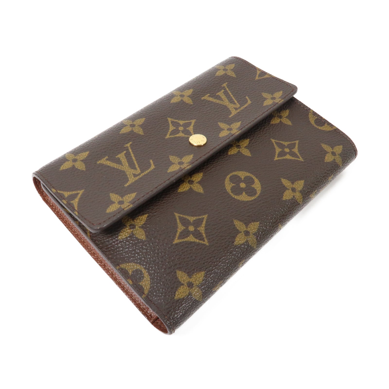 LOUIS VUITTON Monogram Long Wallet金扣錢包啡色