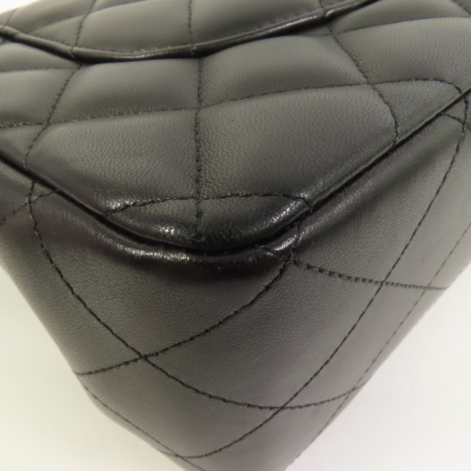 CHANEL 羊皮皮革Large Classic銀扣鏈帶肩背袋