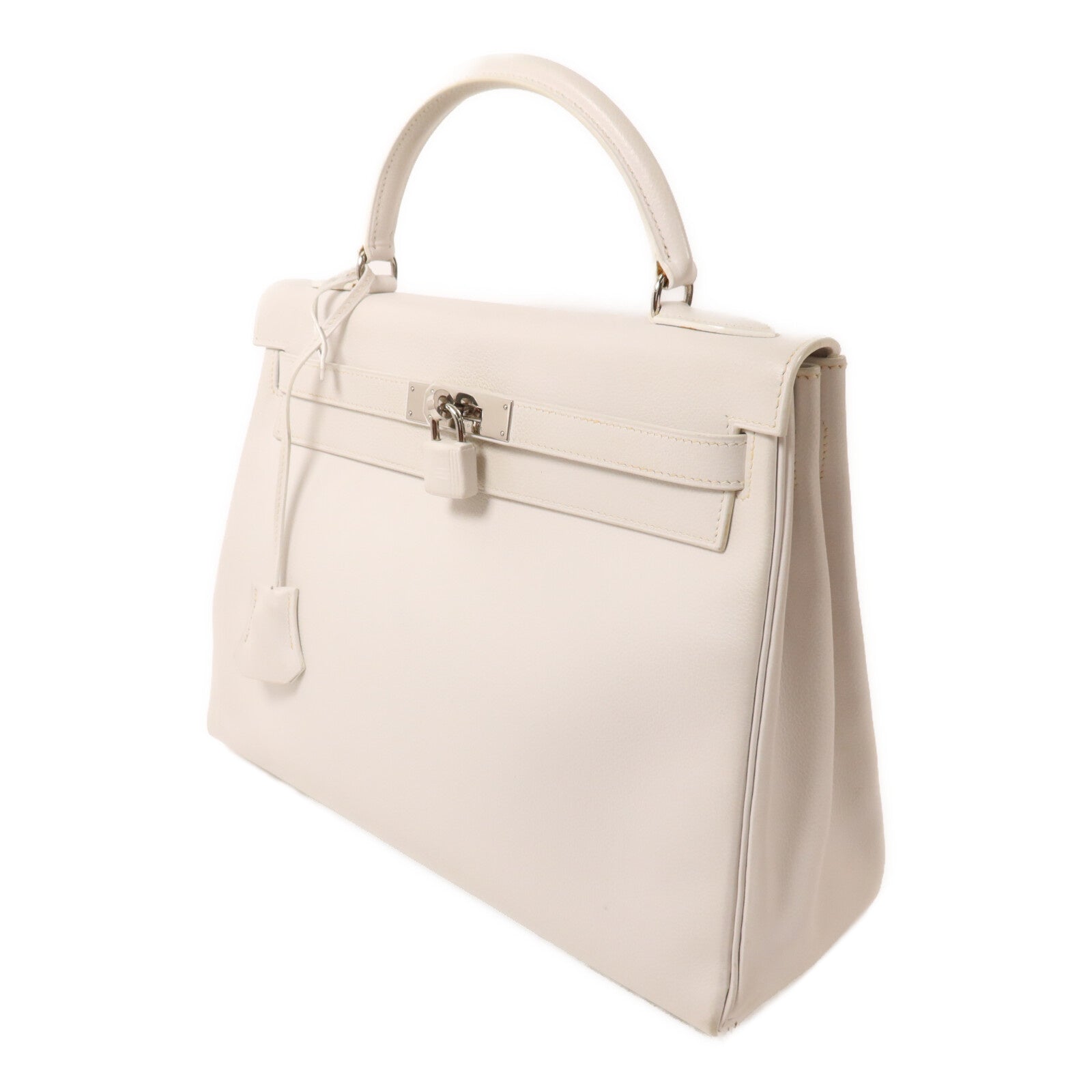 HERMES Evercolor皮革Kelly 32手挽肩背兩用袋Blanc