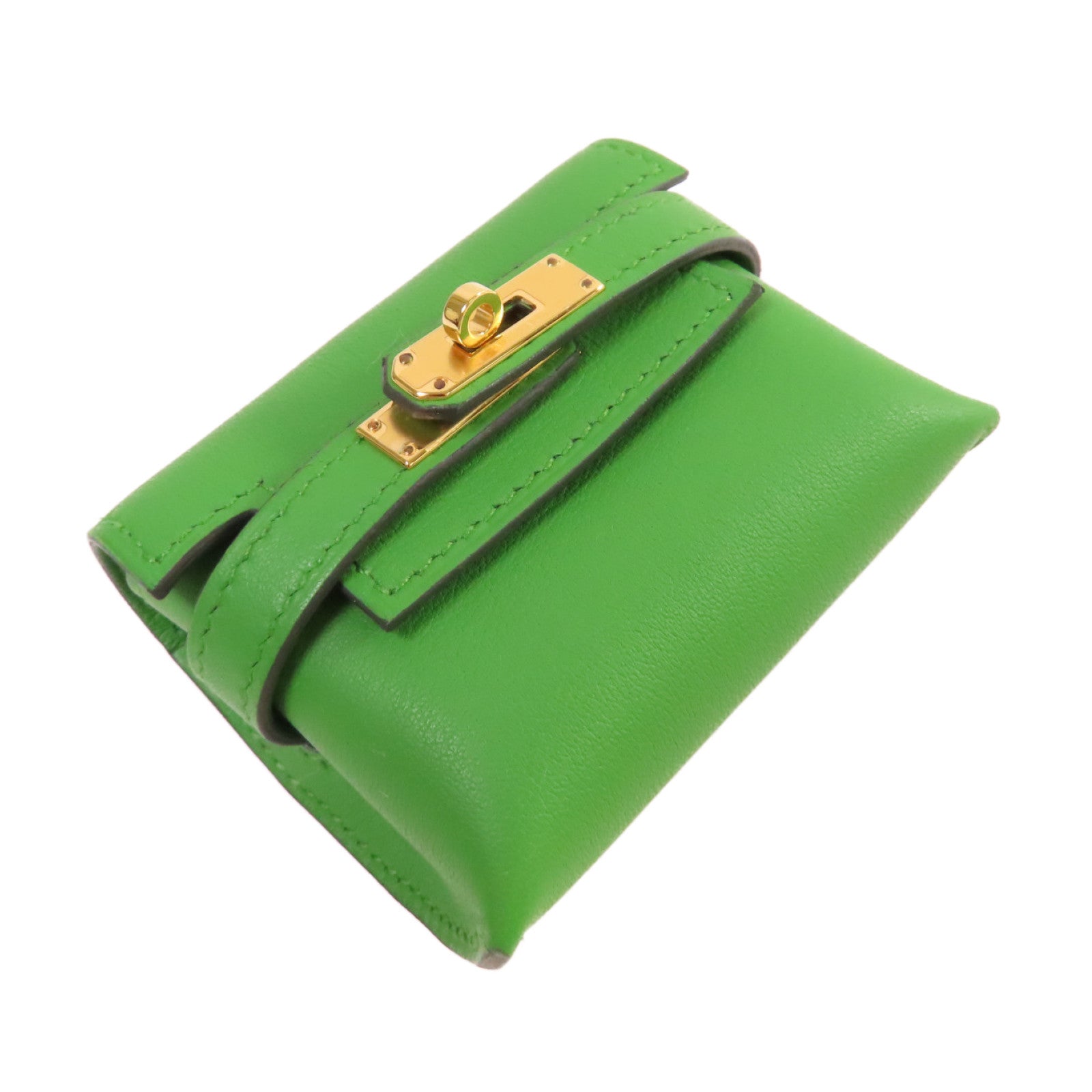 HERMES 【激減優惠】Swift皮革Kelly Moove Shoulder Bag金扣肩背袋A8 Vert Yucca絲蘭綠色
