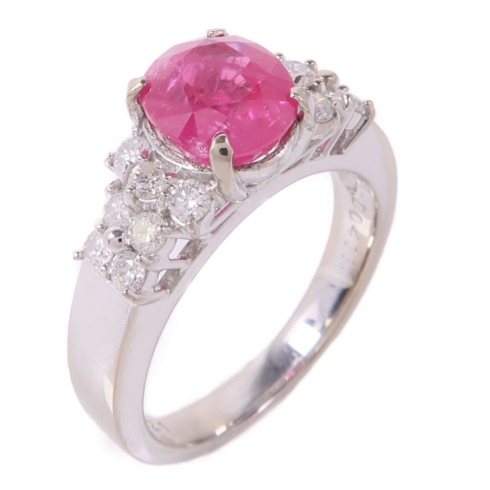 JEWELRY 【激減優惠】18K白金Ruby/Diamond Ring紅寶石/鑽石戒指US#6.25