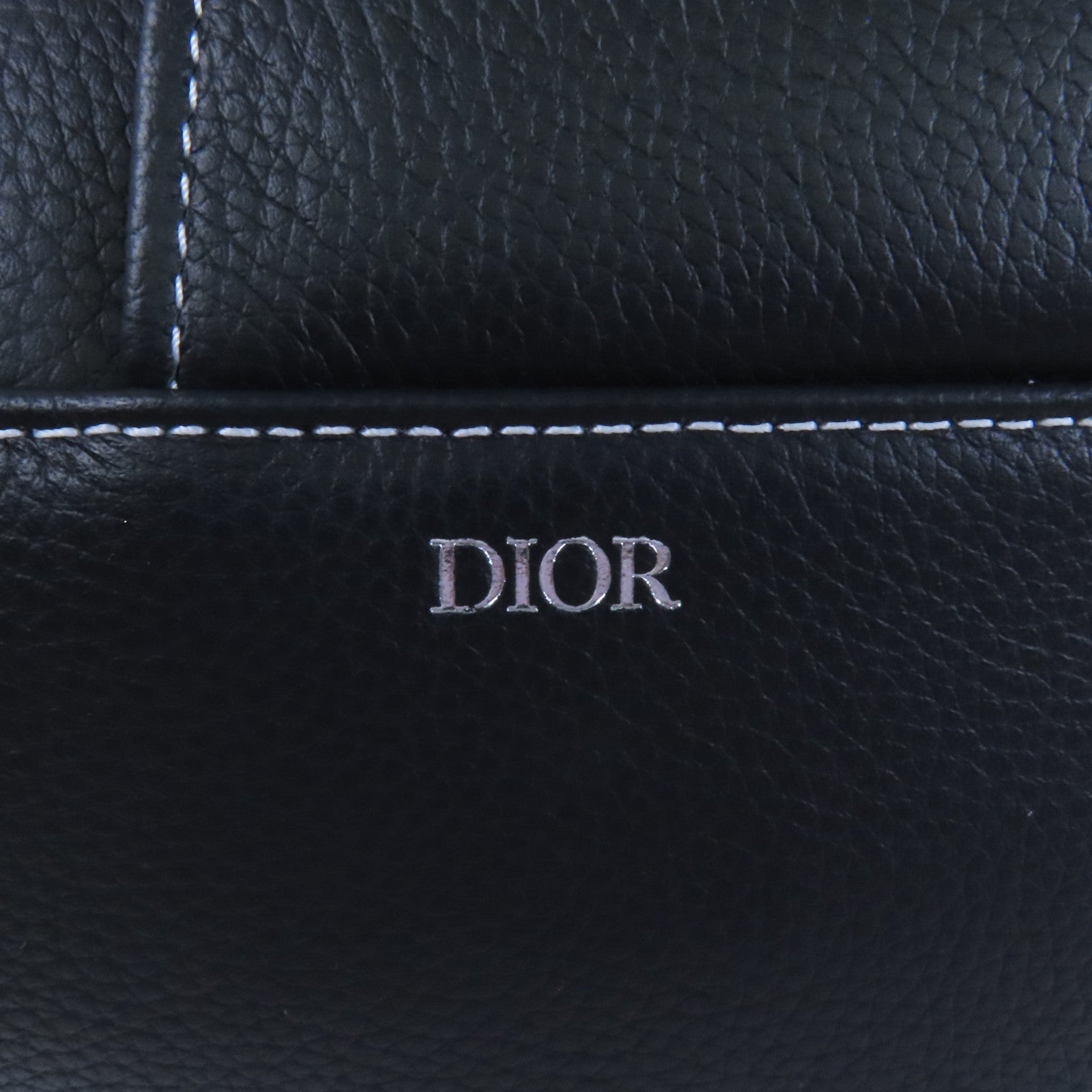 Dior 牛皮皮革Saddle Bag銀扣肩背袋