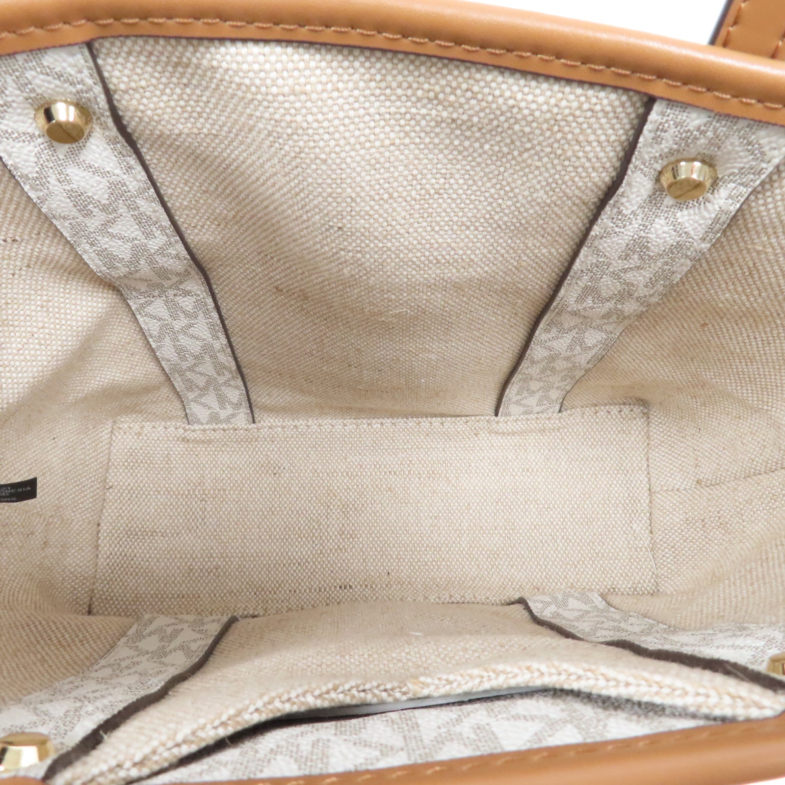 Michael Kors 塗層帆布Shoulder Bag金扣手挽肩背兩用袋米色/啡色