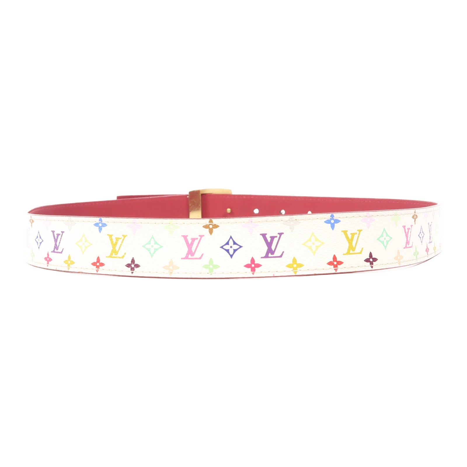 LOUIS VUITTON Monogram Multicolore Belt 80cm金扣皮帶