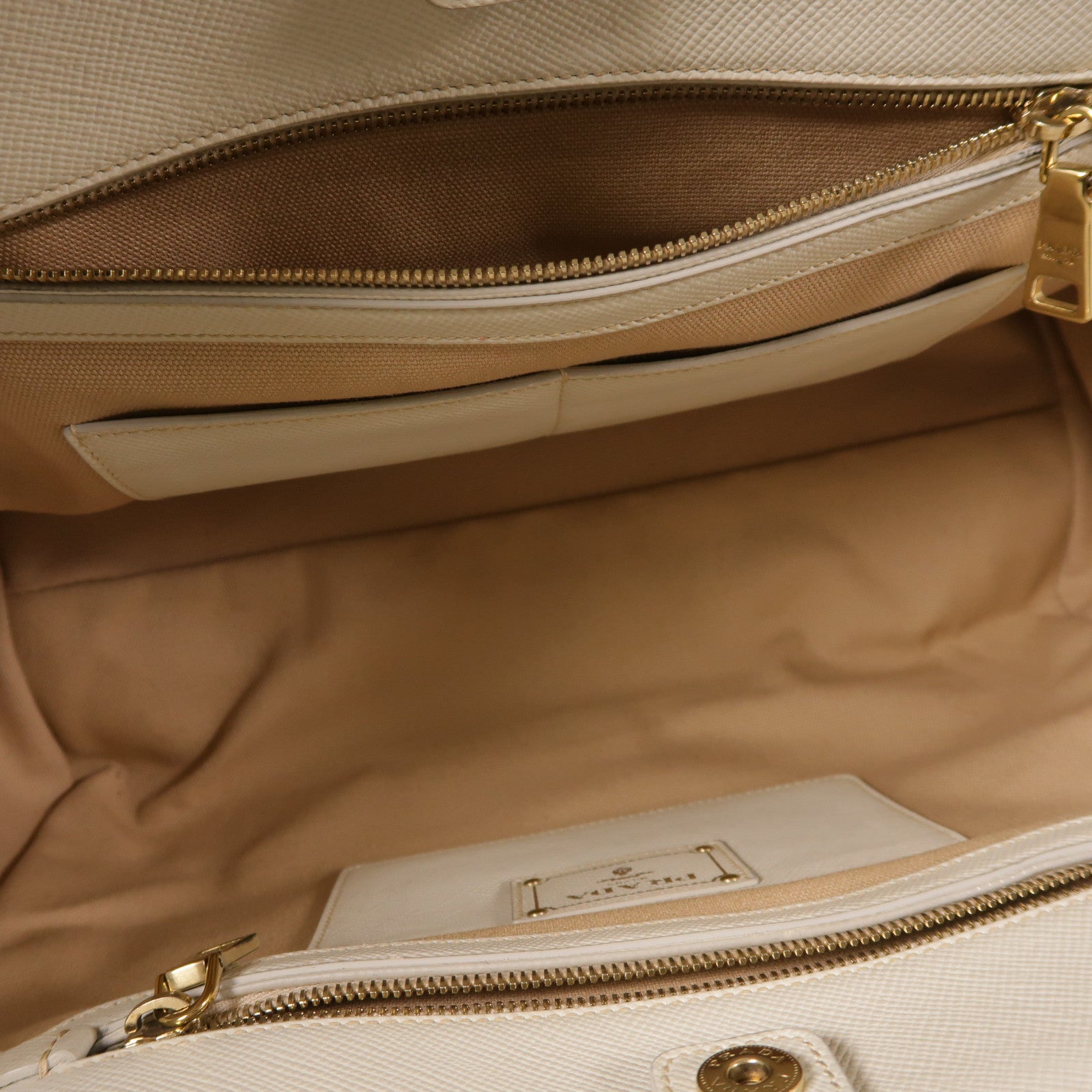 PRADA 【激減優惠】帆布/皮革Tote Bag金扣手挽袋