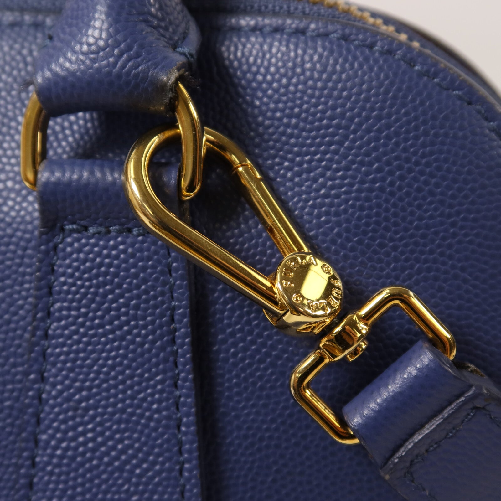 Furla 牛皮皮革2 way Shoulder金扣手挽肩背兩用袋