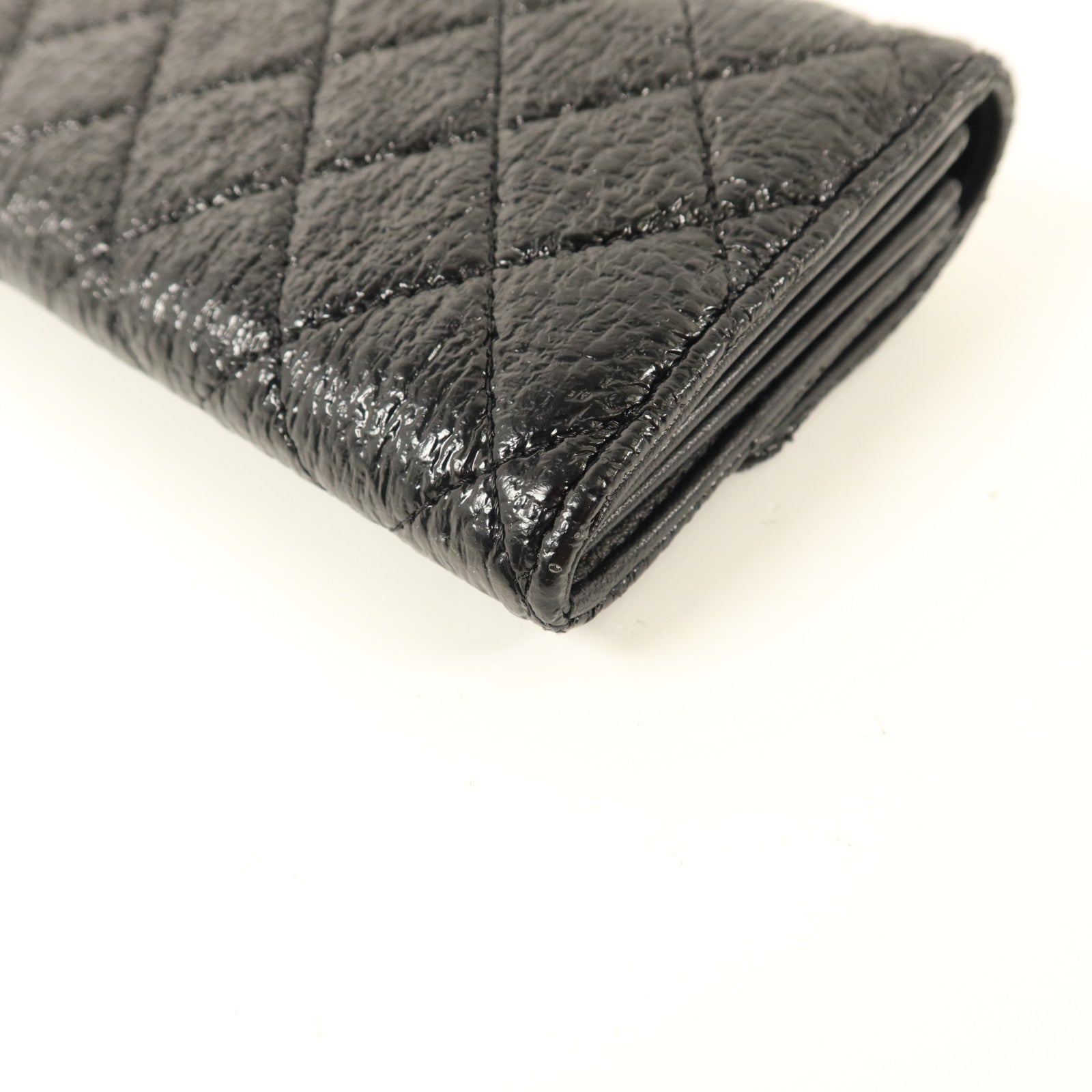 CHANEL 漆皮皮革Long Wallet銀扣長錢包