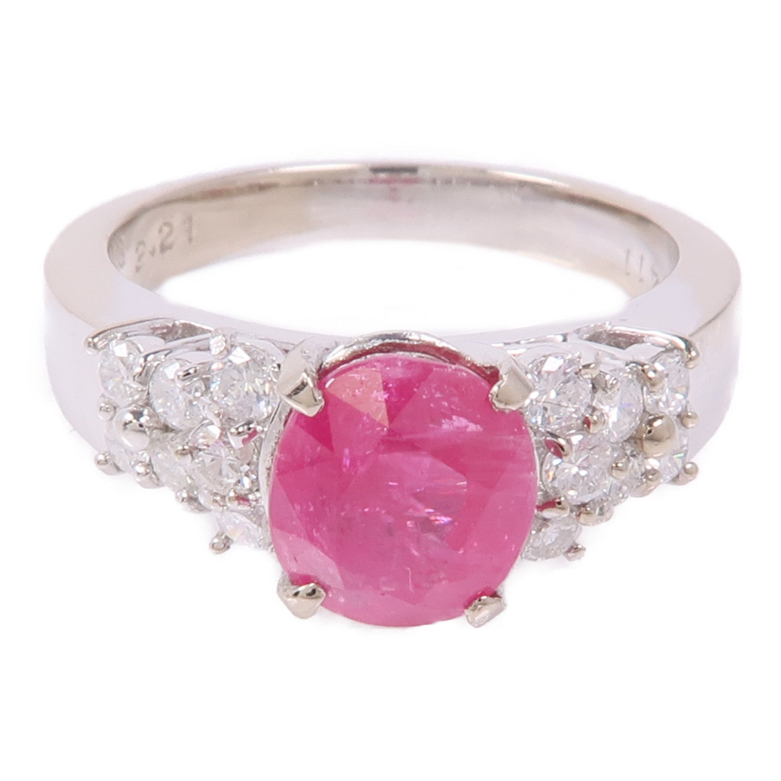 JEWELRY 【激減優惠】18K白金Ruby/Diamond Ring紅寶石/鑽石戒指US#6.25