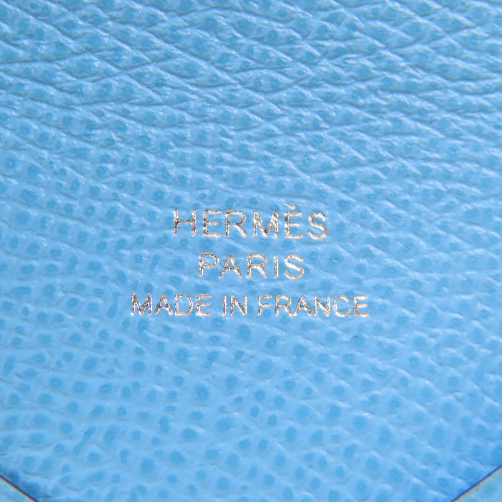 HERMES Epsom皮革Calvi錢包Celeste/藍色