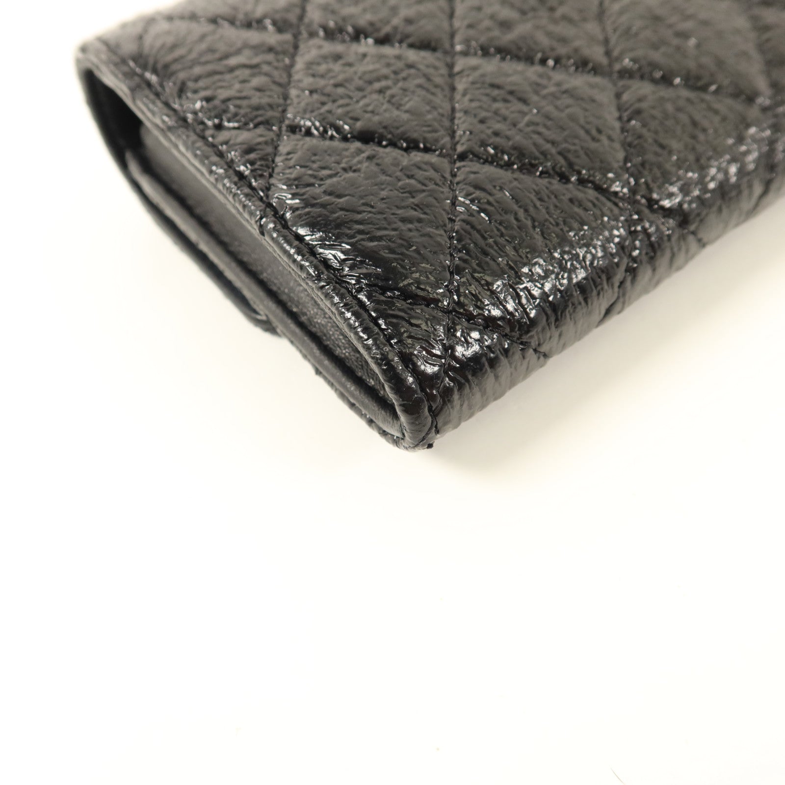 CHANEL 漆皮皮革Long Wallet銀扣長錢包