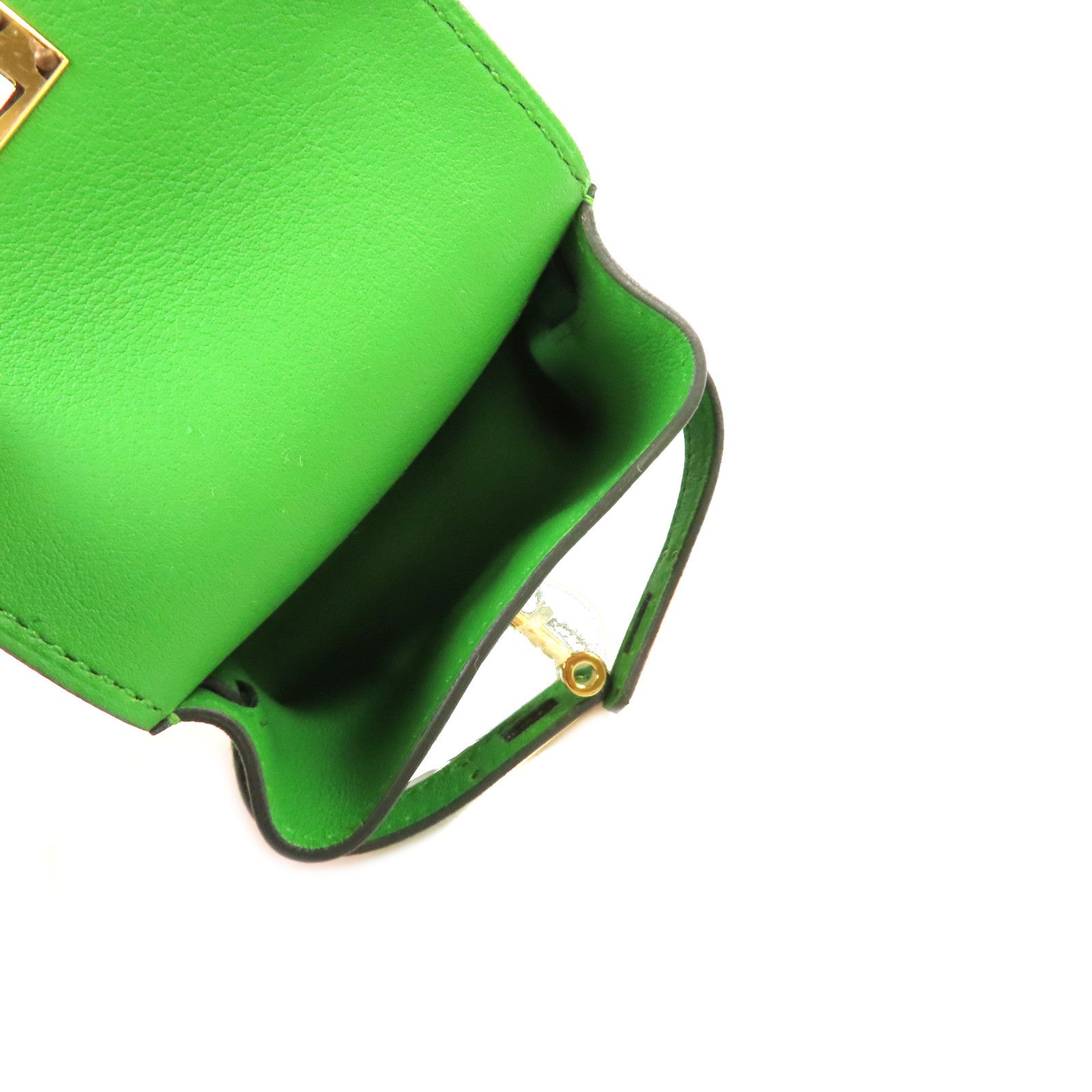 HERMES 【激減優惠】Swift皮革Kelly Moove Shoulder Bag金扣肩背袋A8 Vert Yucca絲蘭綠色