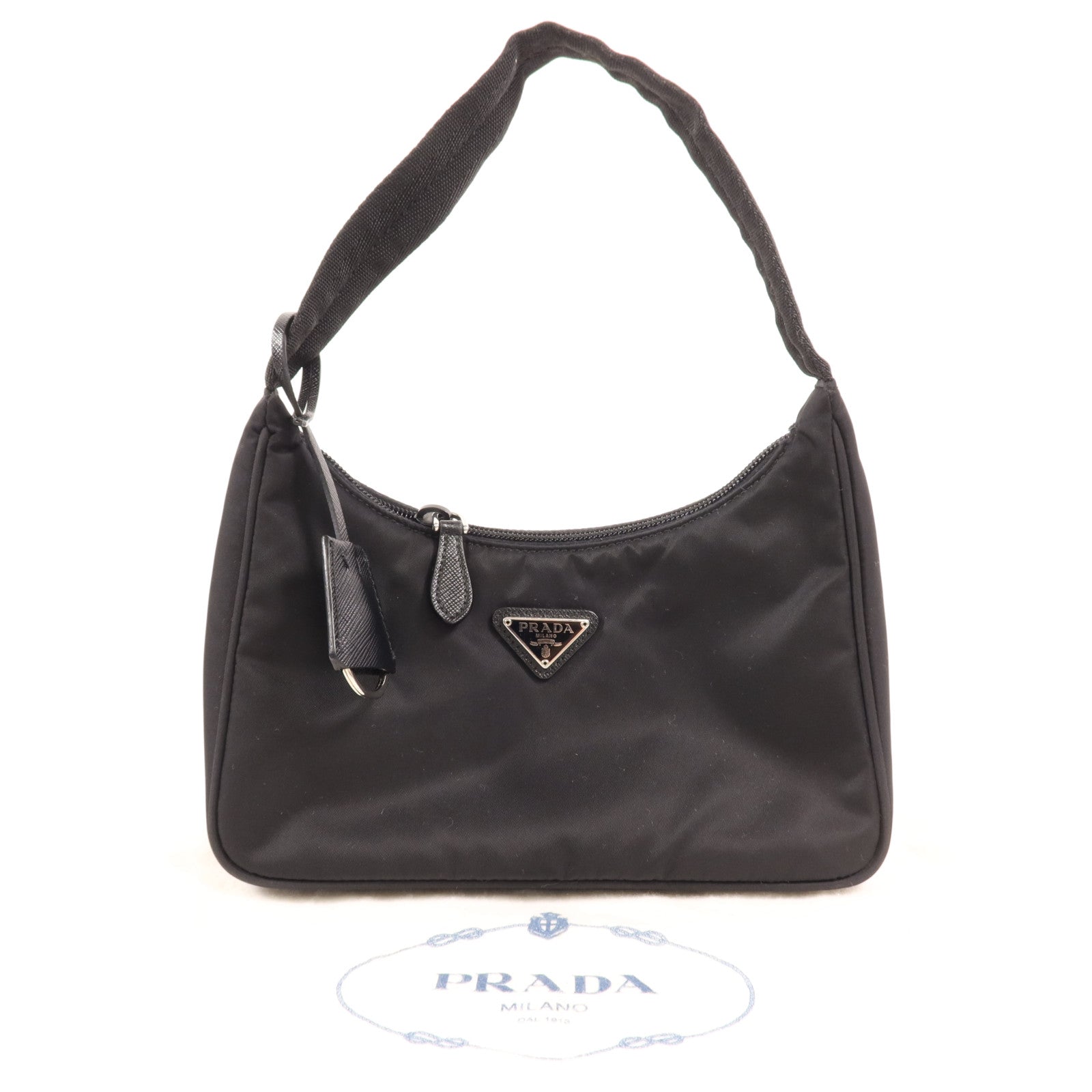PRADA 【激減優惠】尼龍Re-Edition 2000 Mini銀扣手挽袋