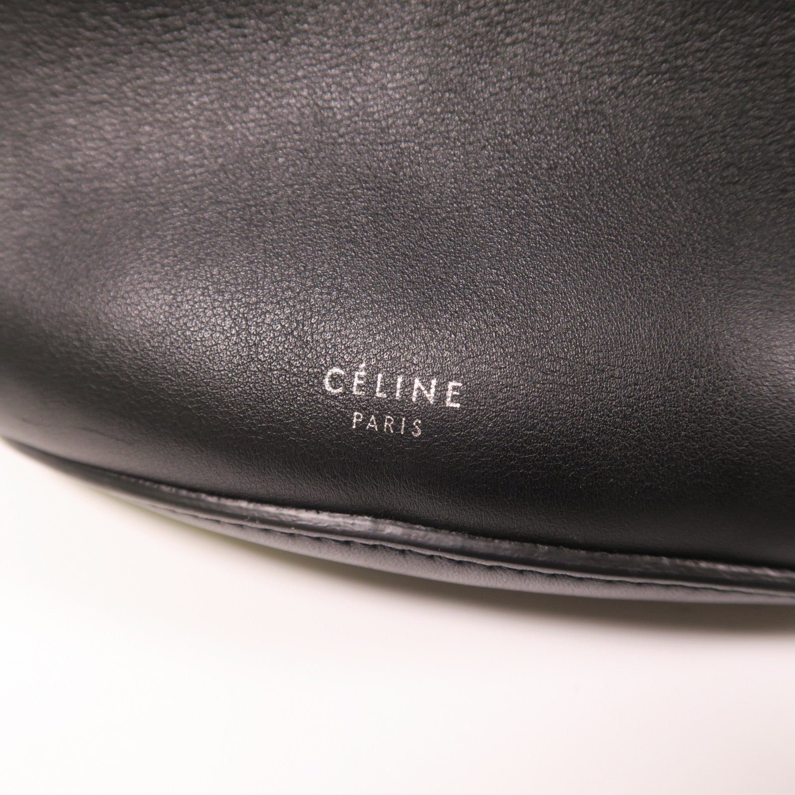 CELINE SHW Big Bag Bucket Shoulder Bag Calfskin Leather Black