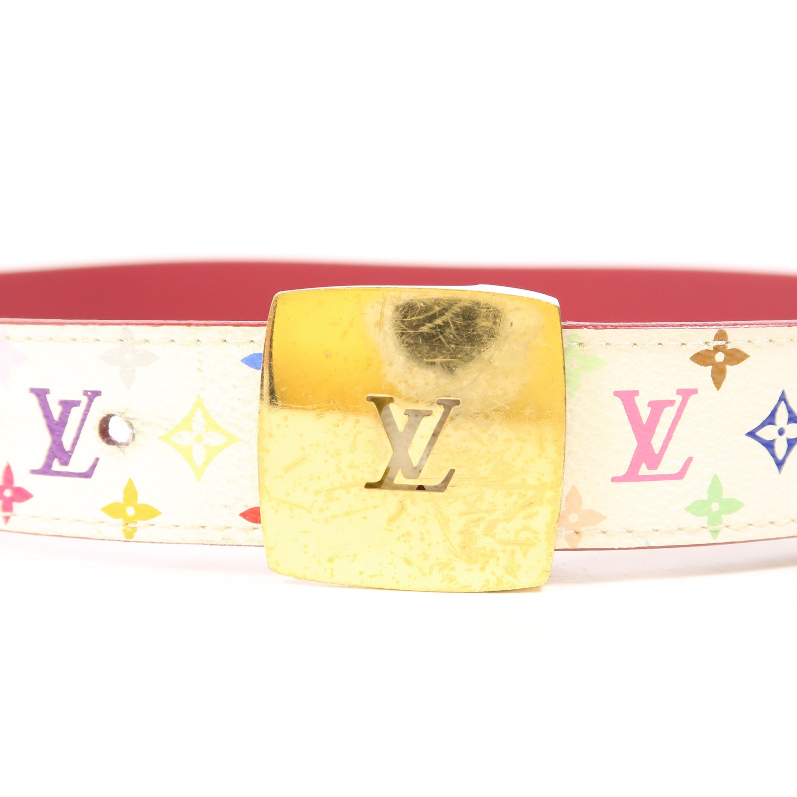 LOUIS VUITTON Monogram Multicolore Belt 80cm金扣皮帶