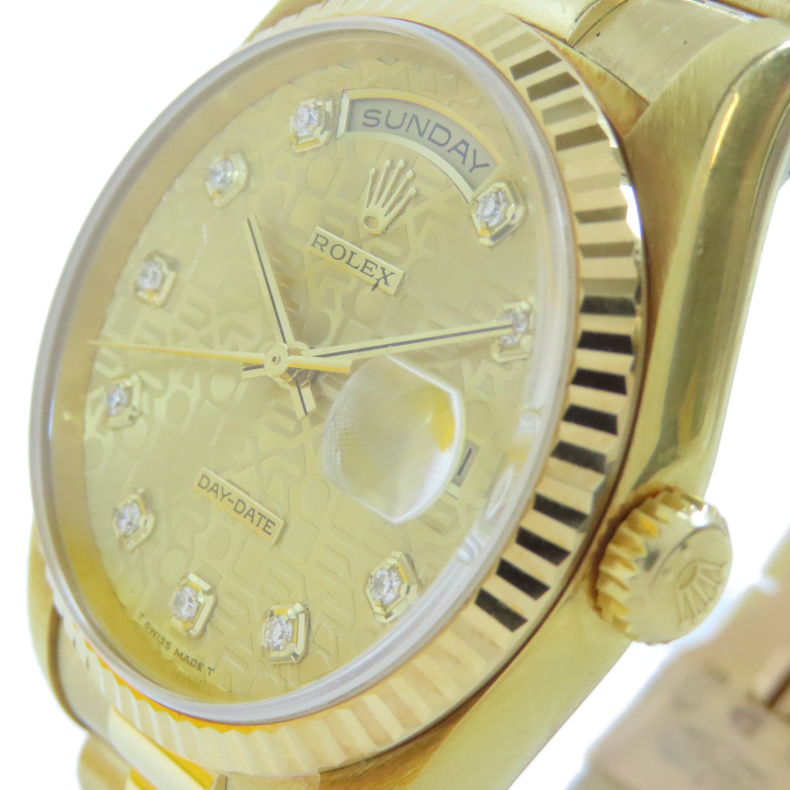 ROLEX Daydate 18K黃金手錶自動機芯金色
