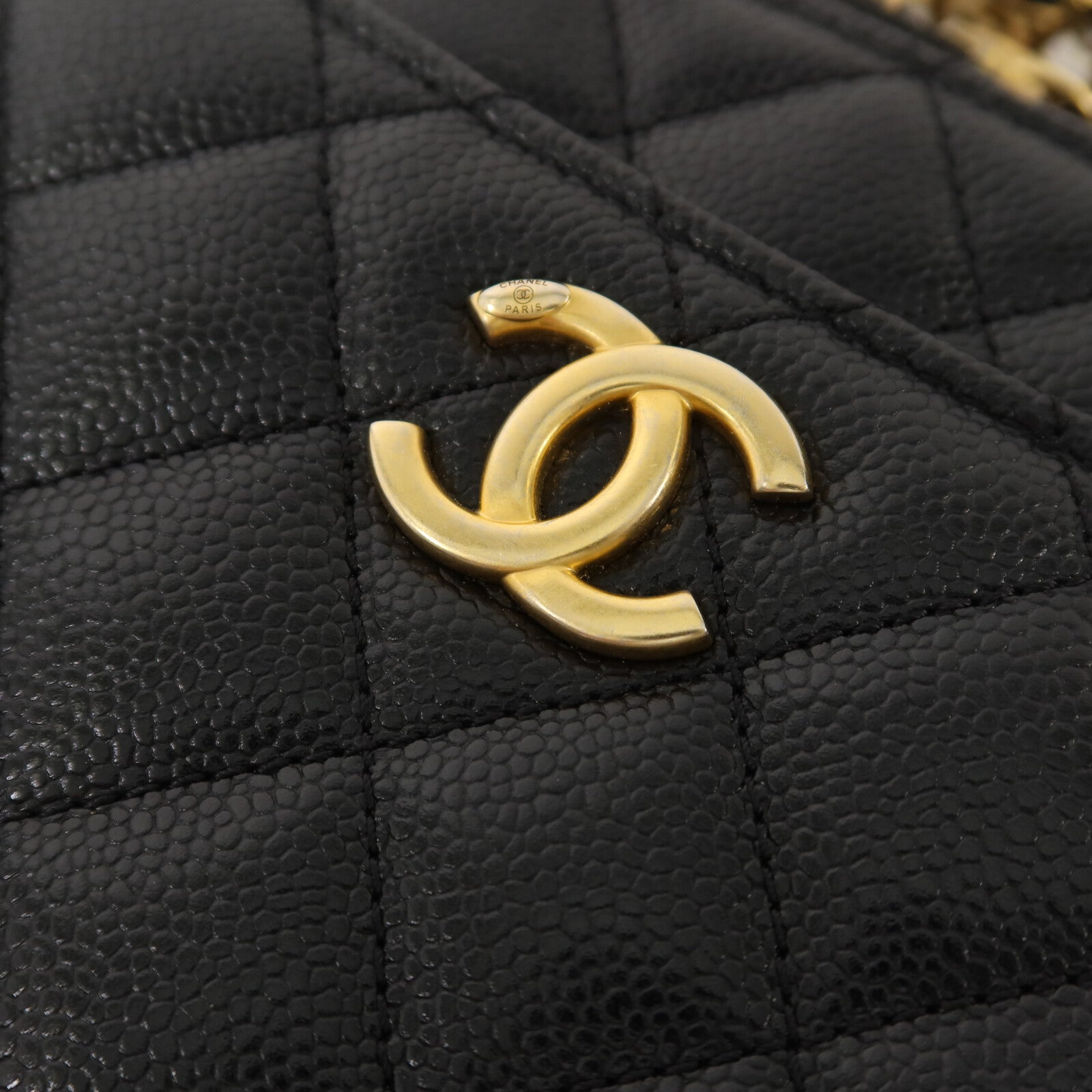 CHANEL 牛皮皮革Vanity Case鏈帶手挽肩背兩用袋