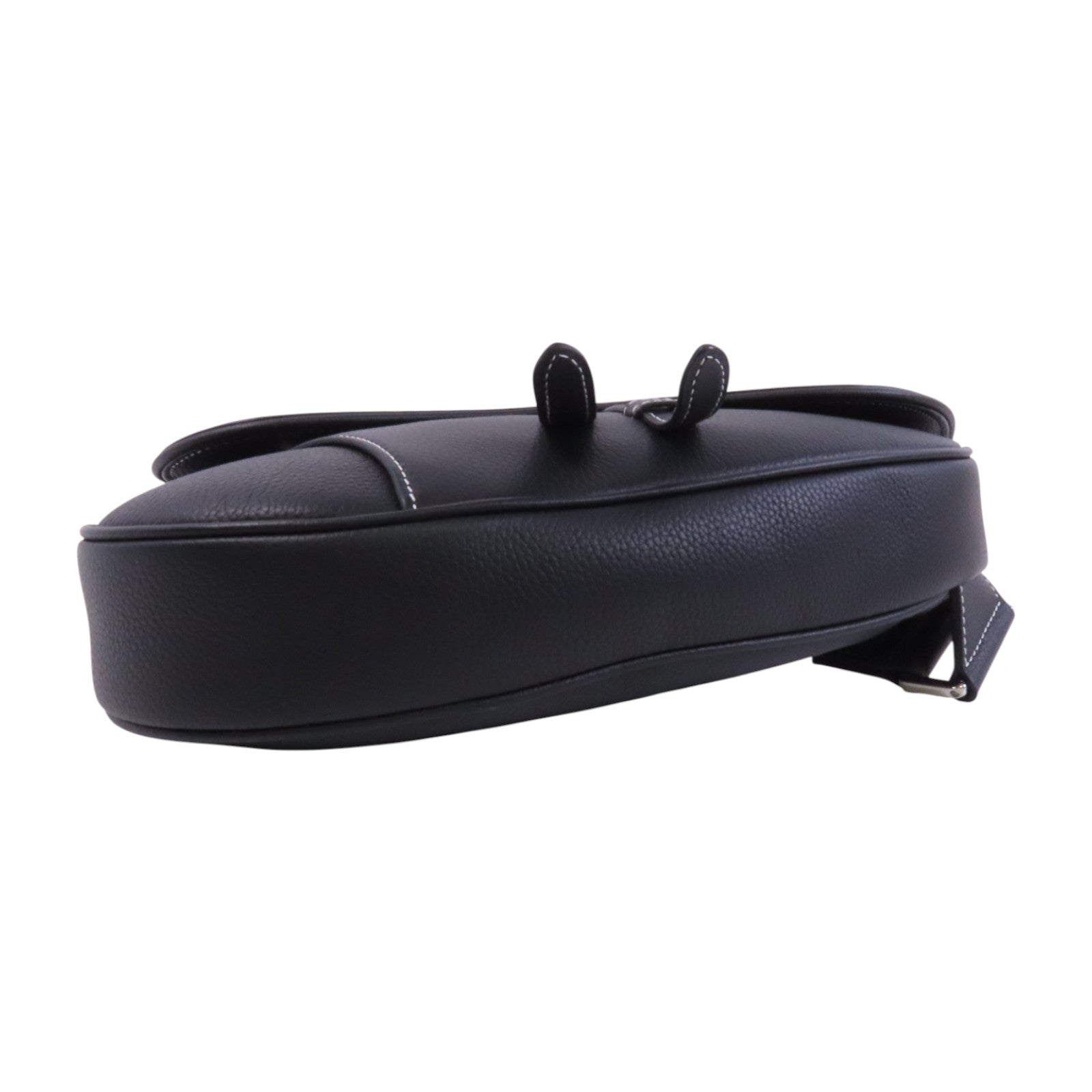 Dior 牛皮皮革Saddle Bag銀扣肩背袋
