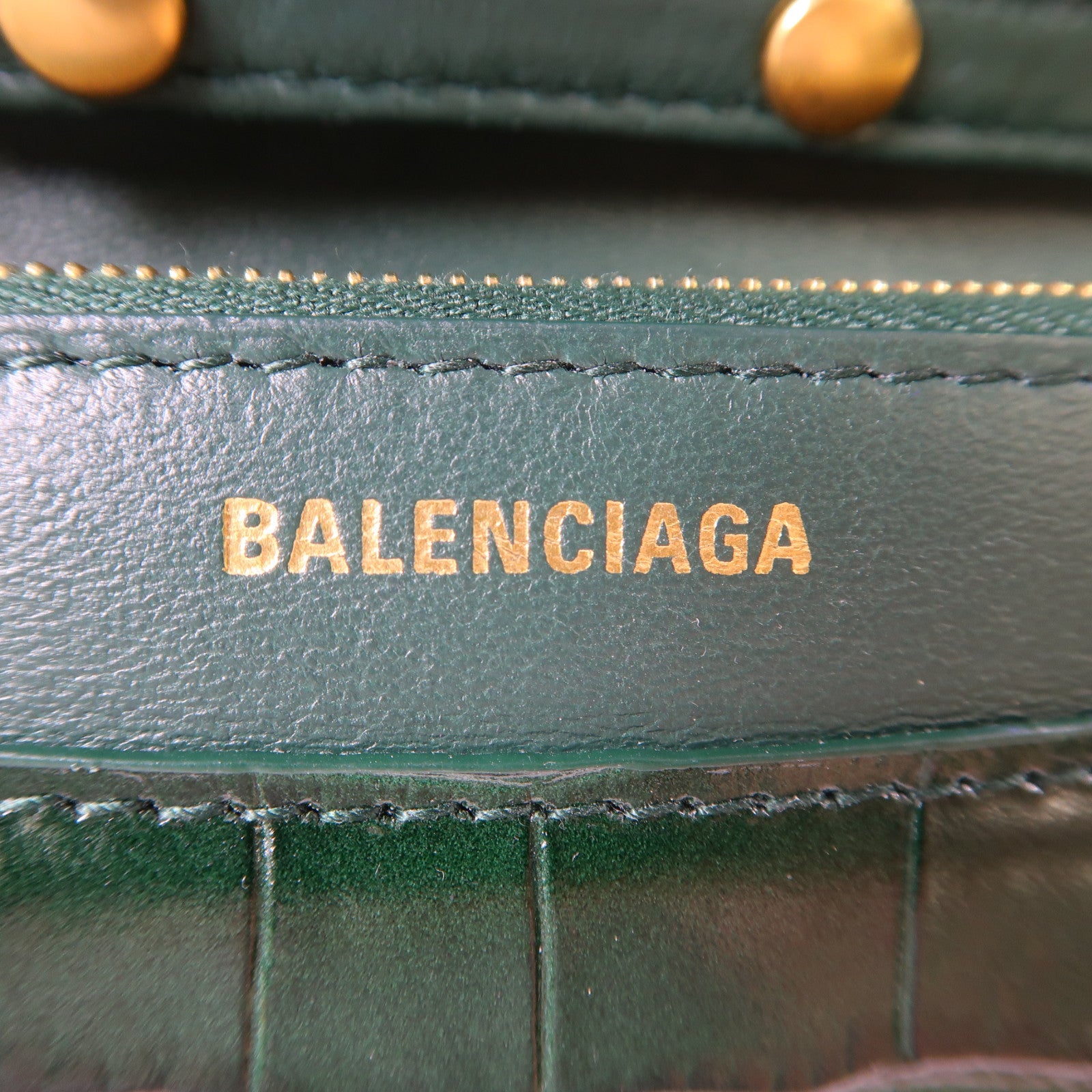 BALENCIAGA 牛皮皮革B.Chain Wallet金扣鏈帶肩背袋綠色