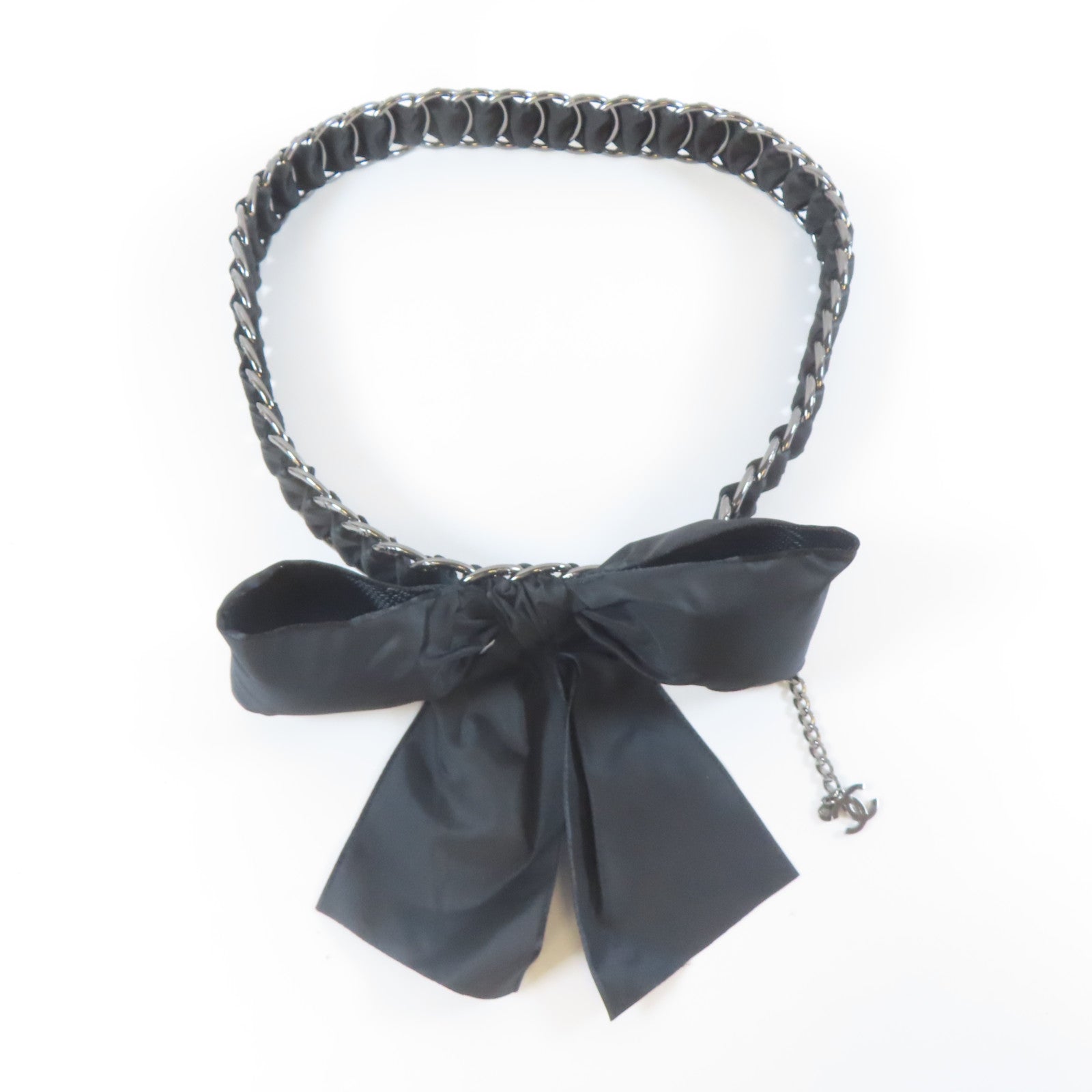 CHANEL 【激減優惠】金屬Ribbon Chain Belt腰帶黑色/銀色