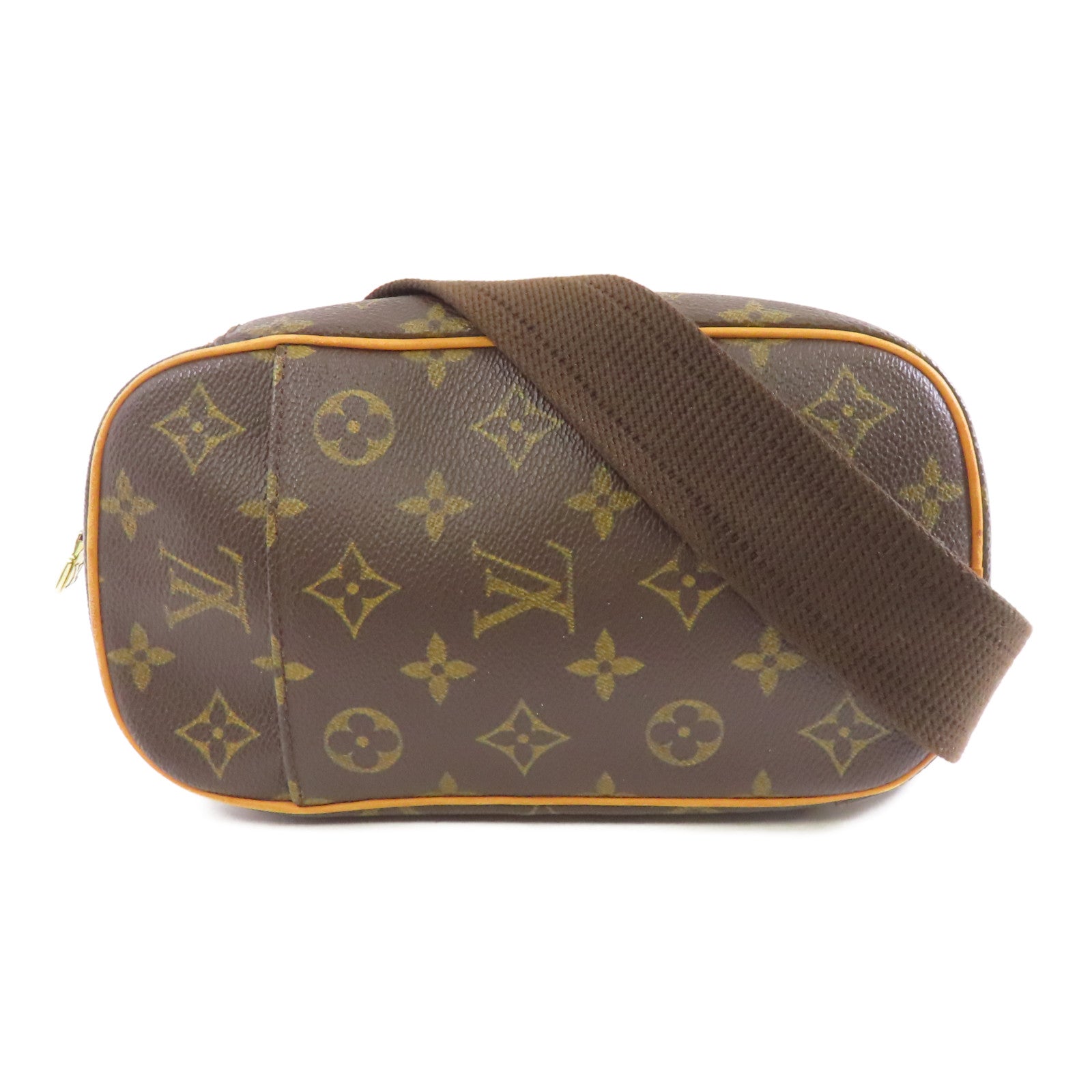 LOUIS VUITTON Monogram Pochette金扣肩背袋啡色