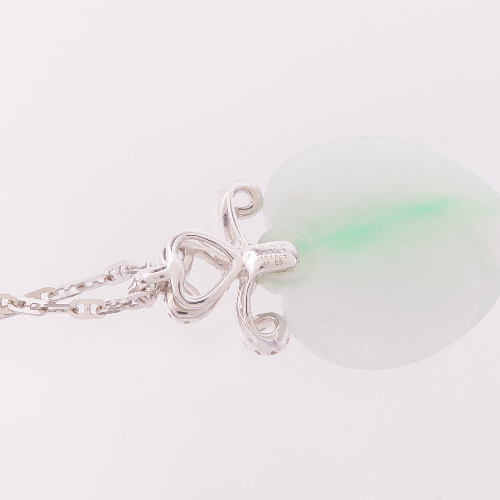 JEWELRY 18K白金Jade Diamond Necklace翡翠鑽石項鍊