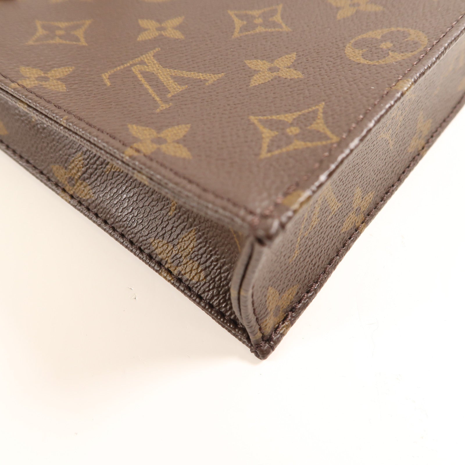 LOUIS VUITTON Monogram Petit Sac Plat金扣手挽肩背兩用袋