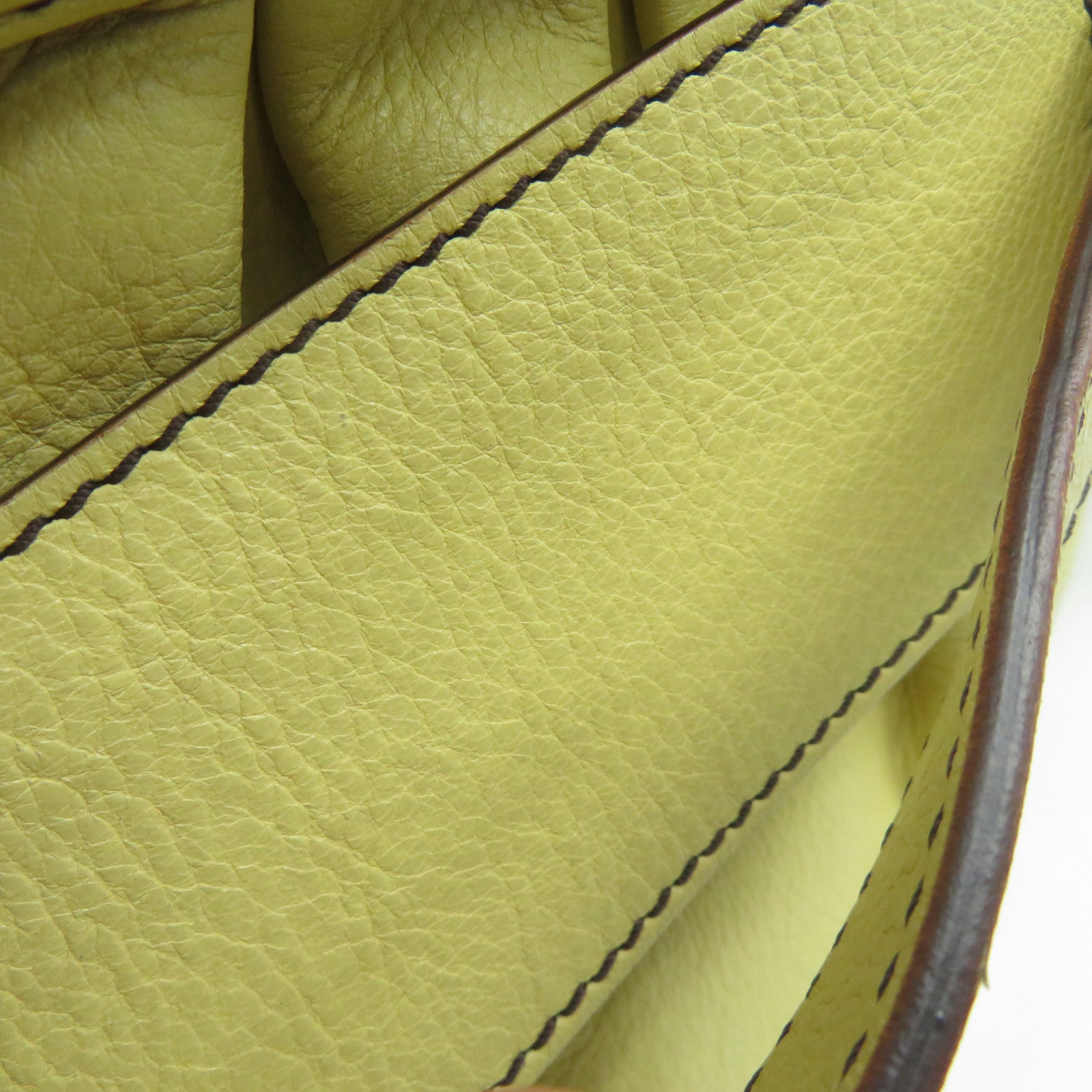 FENDI 牛皮皮革Borsa Doctor銀扣手挽袋淺黃色