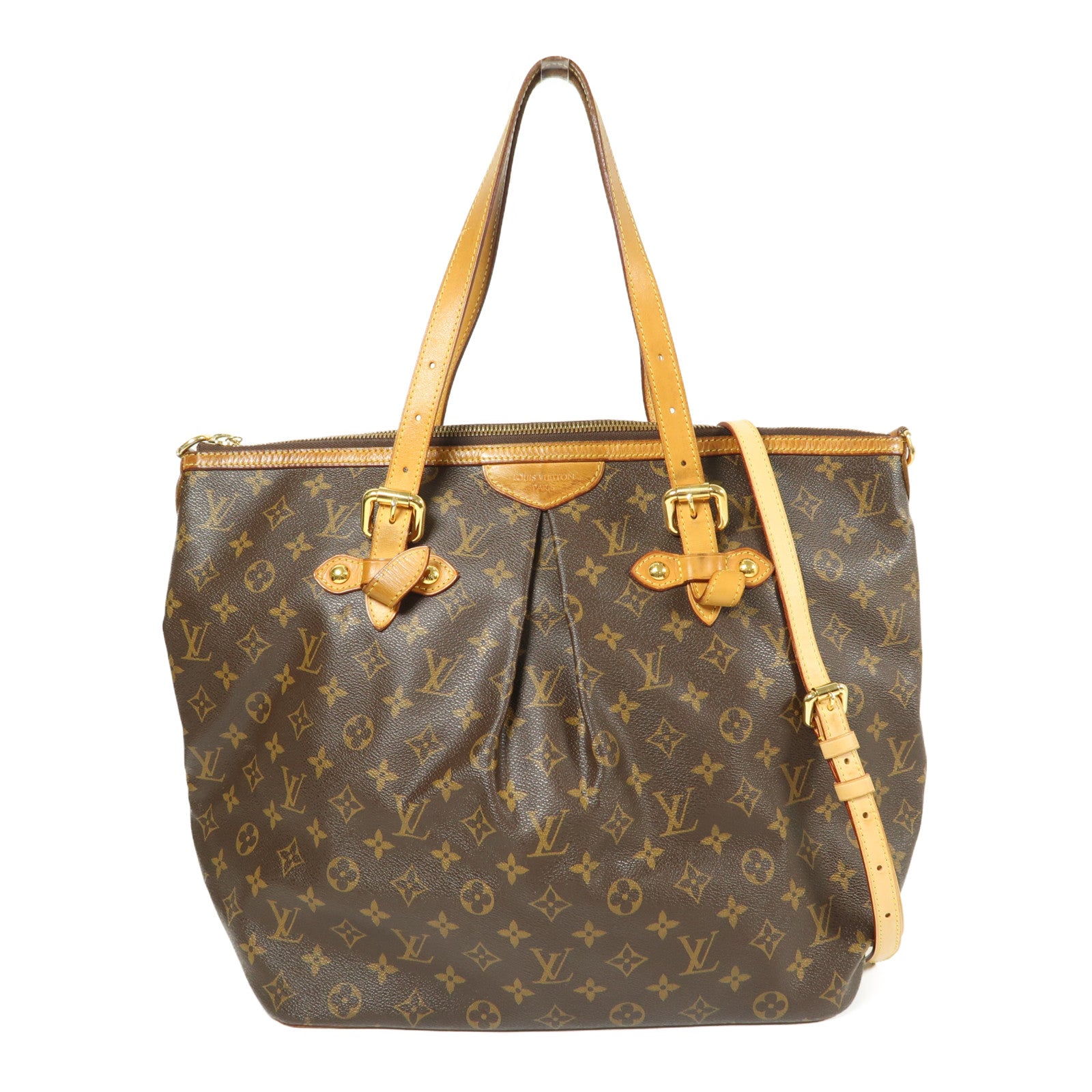 LOUIS VUITTON LV GHW Palermo GM 2 Way Bag M40146 Monogram Brown
