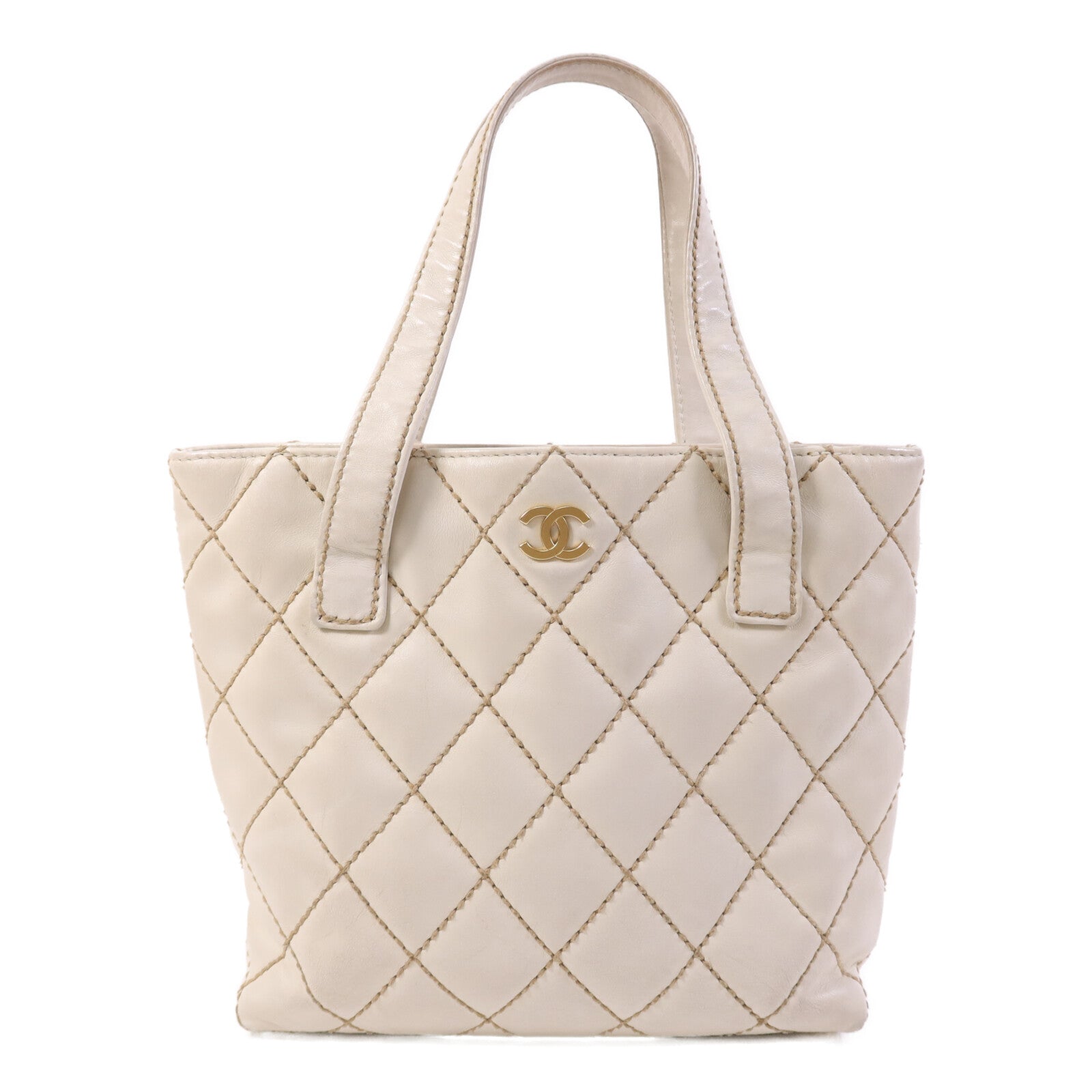 CHANEL 【激減優惠】牛皮皮革 Vivian Tote金色扣手挽袋