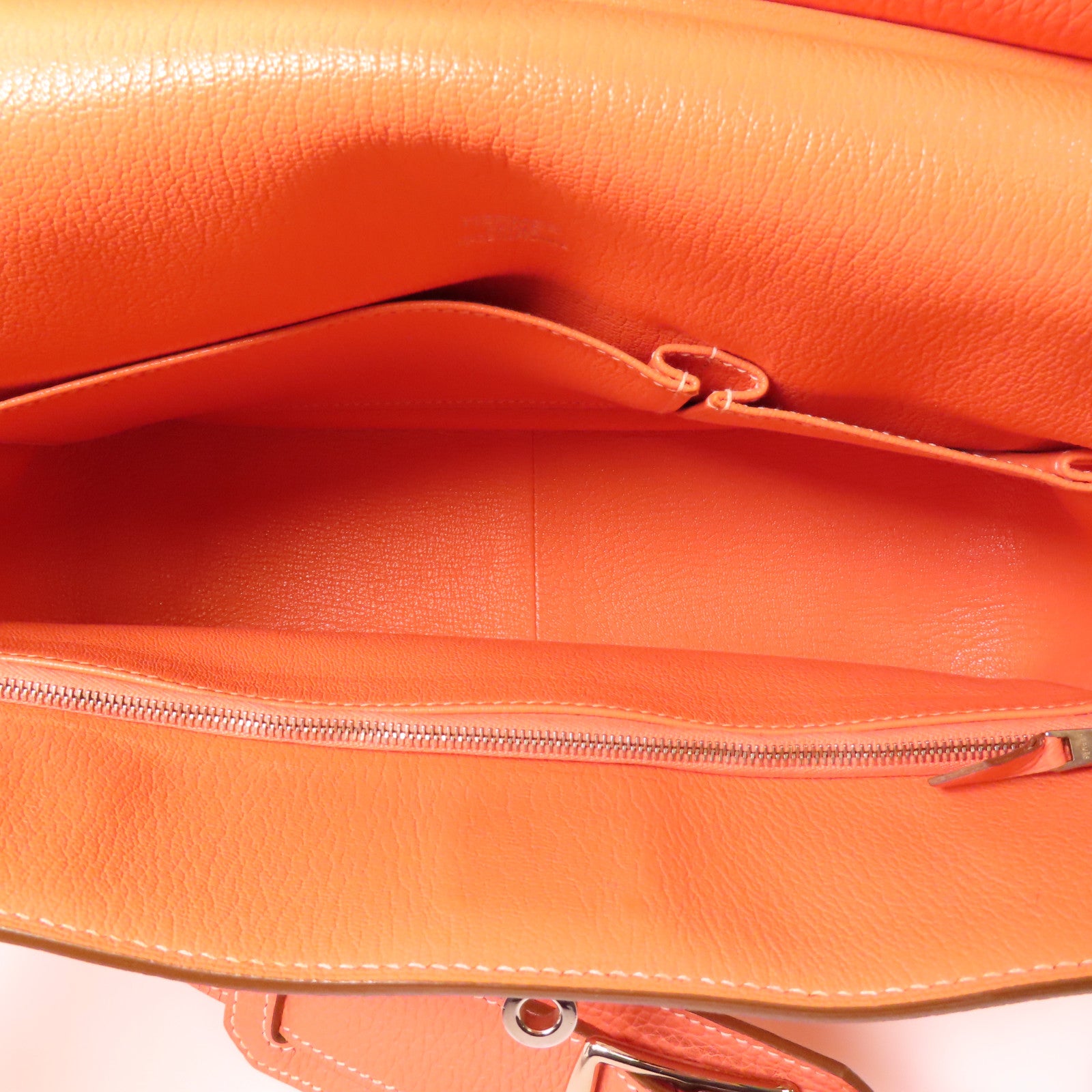 HERMES PHW Jypsiere 34 Shoulder Bag Clemence Leather Crevette/Pink