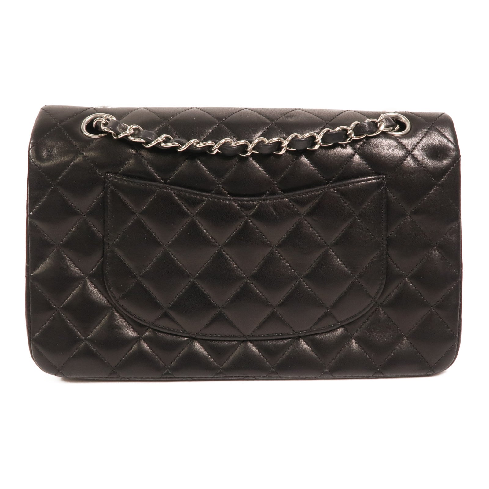 CHANEL 羊皮皮革Classic 25銀扣鏈帶肩背袋