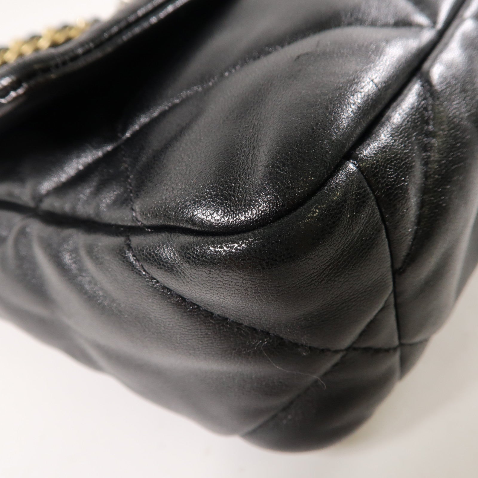 CHANEL 菱格羊皮皮革C19 Small 2 Way Chain Shoulder Bag銀扣鏈帶手挽肩背兩用袋黑色
