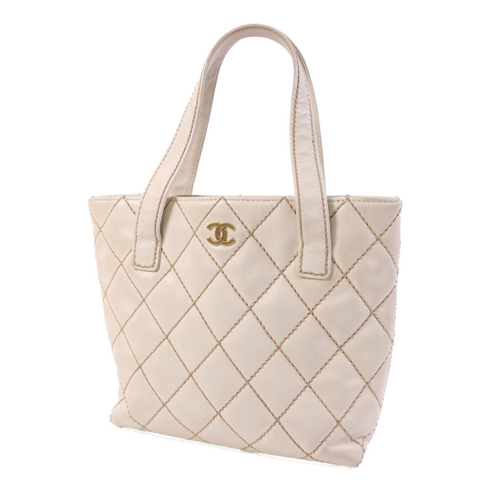 CHANEL 【激減優惠】牛皮皮革 Vivian Tote金色扣手挽袋