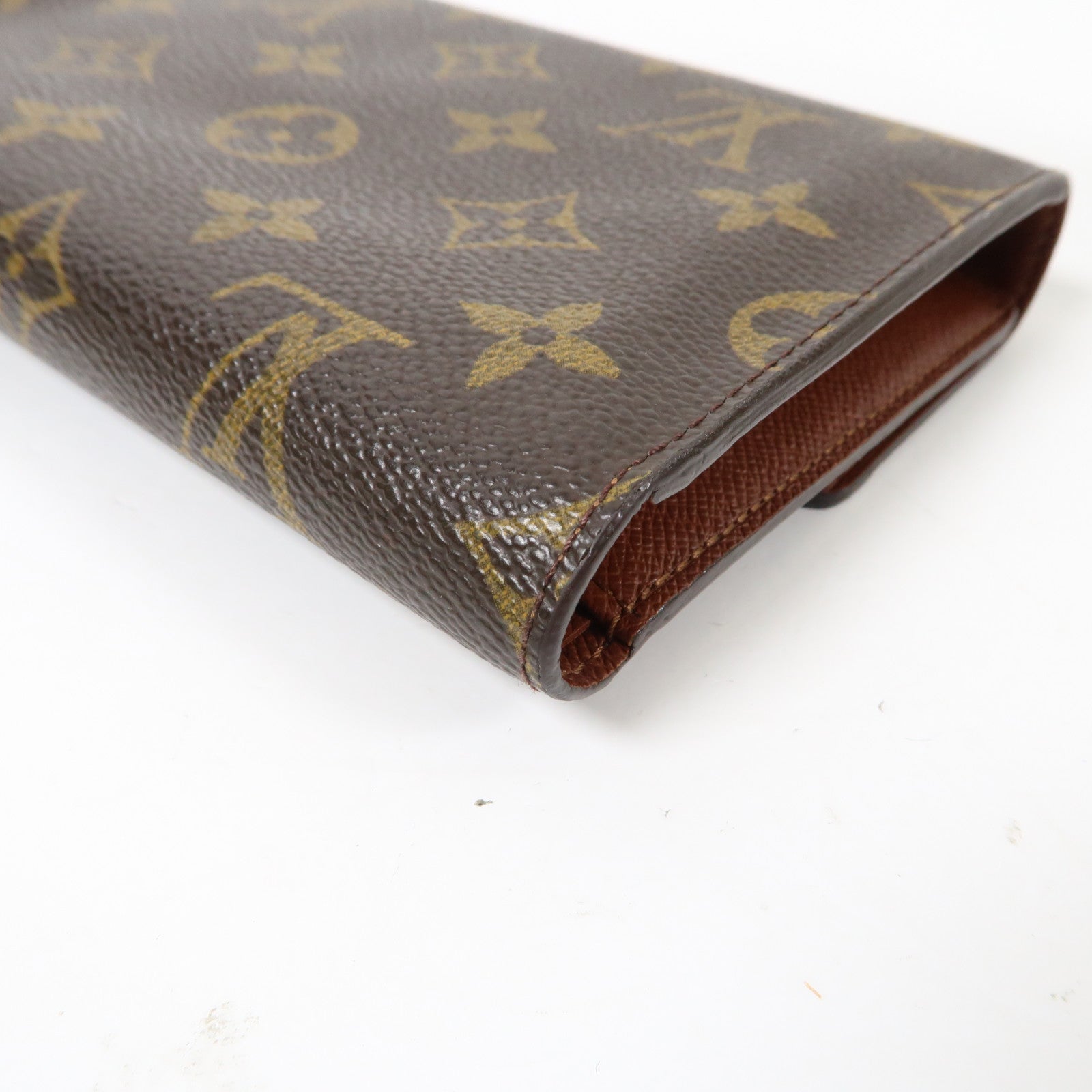 LOUIS VUITTON Monogram Long Wallet金扣錢包啡色