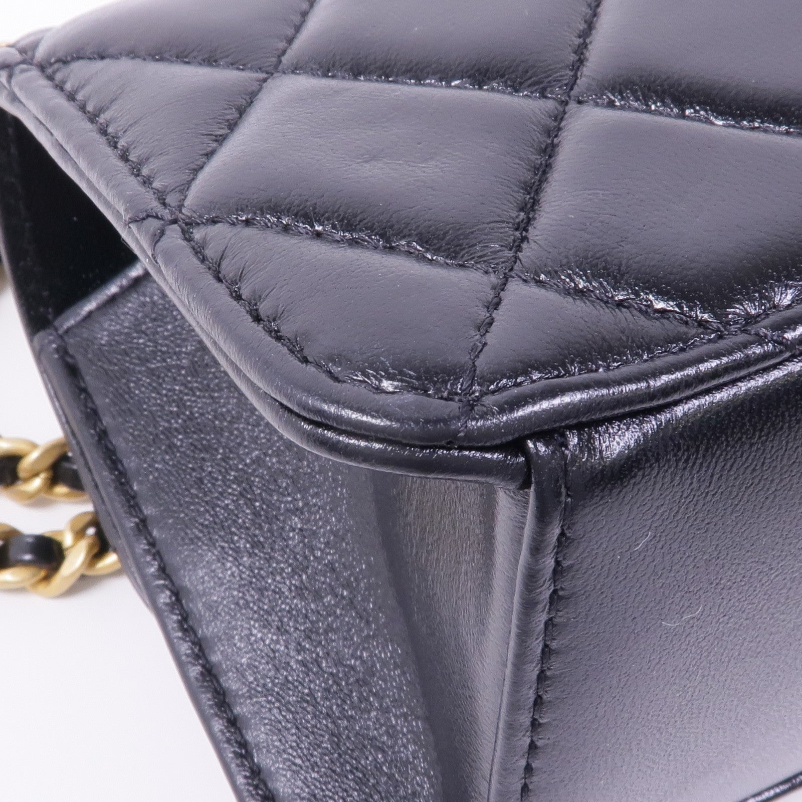 CHANEL 牛皮皮革Chain Shoulder Bag金扣鏈帶肩背袋