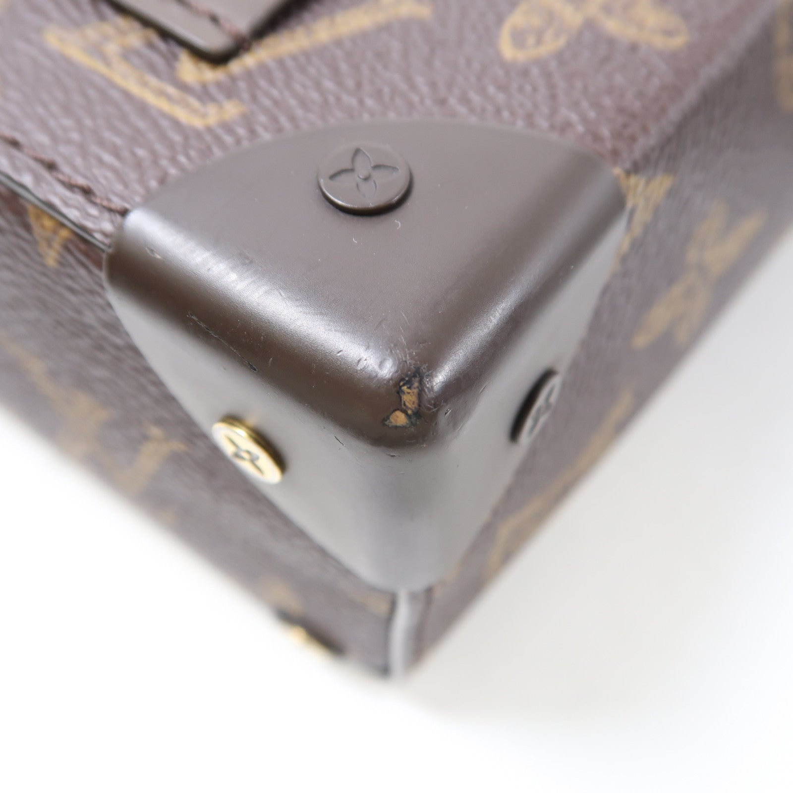 LOUIS VUITTON LV GHW Vertical Box Trunk 2 Way Bag M59664 Monogram Brown/Green