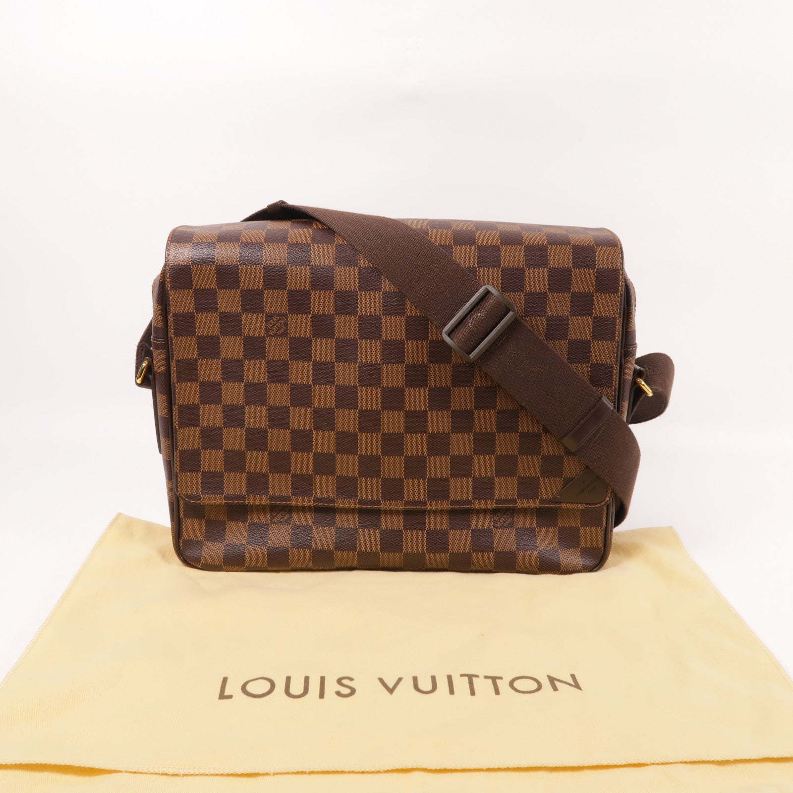 LOUIS VUITTON LV GHW Shelton MM Shoulder Bag N41149 Damier Ebene Brown