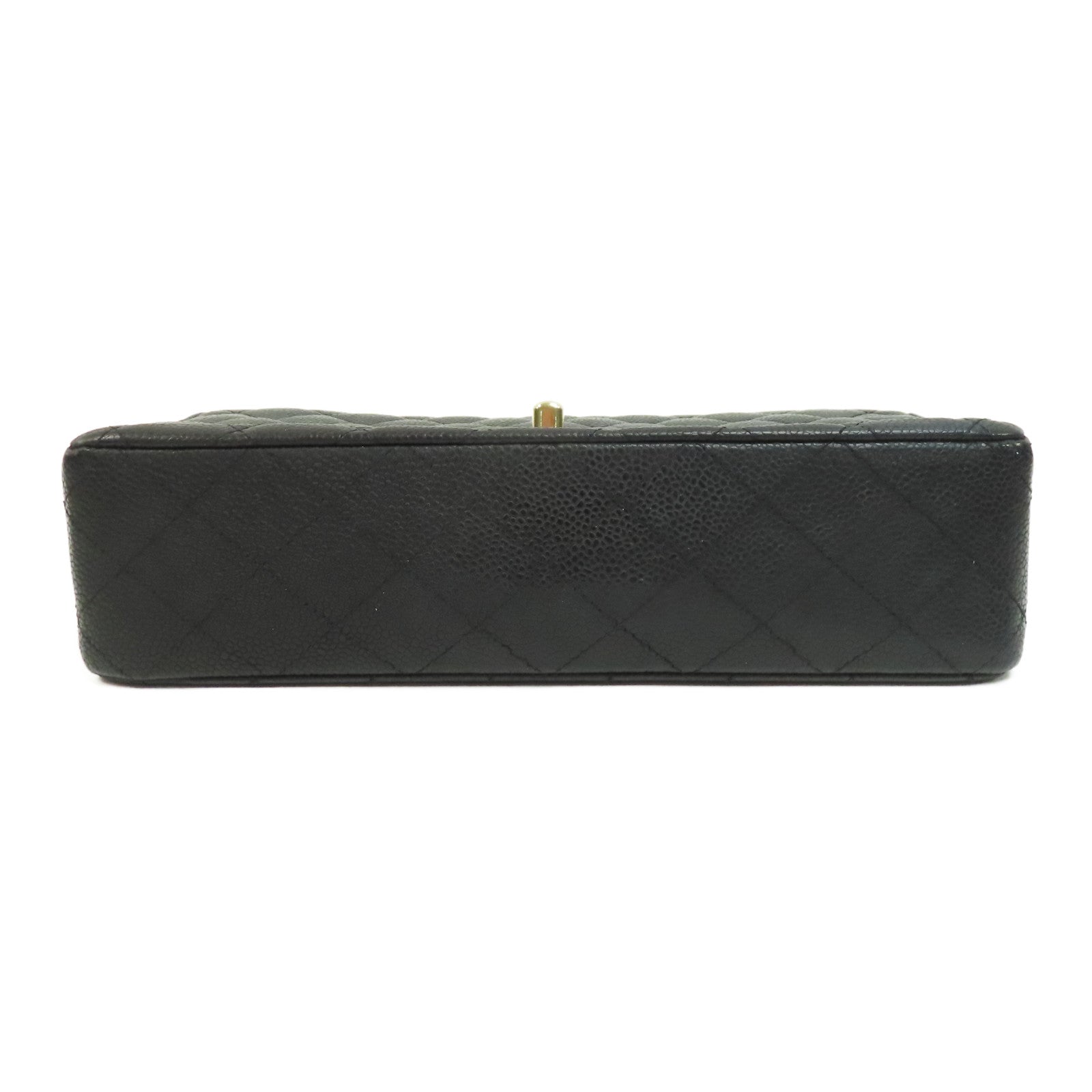 CHANEL 菱格Caviar皮革Classic 25金扣鏈帶肩背袋黑色