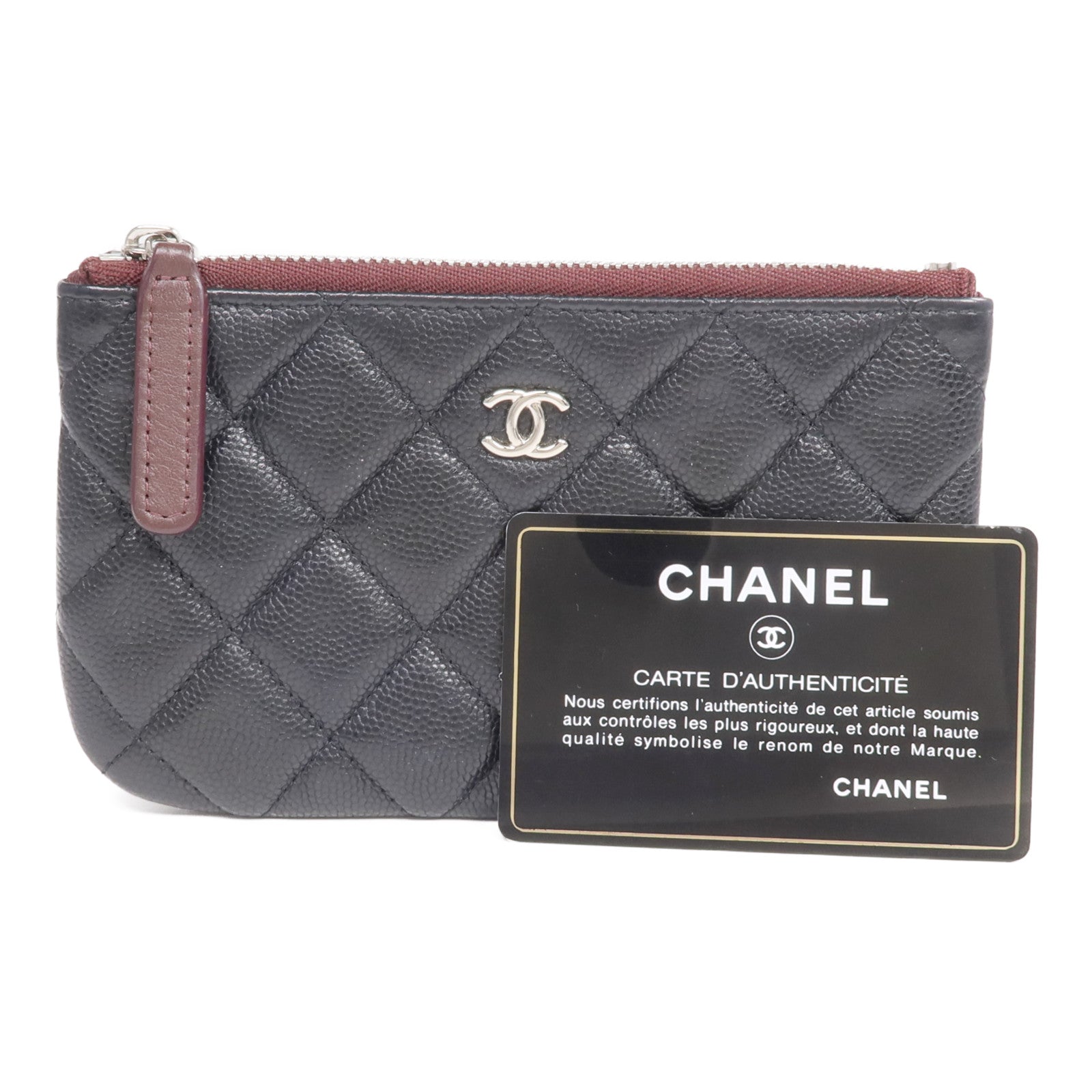 CHANEL 羊皮皮革Classic Small Zipped Pouch銀扣手拿包