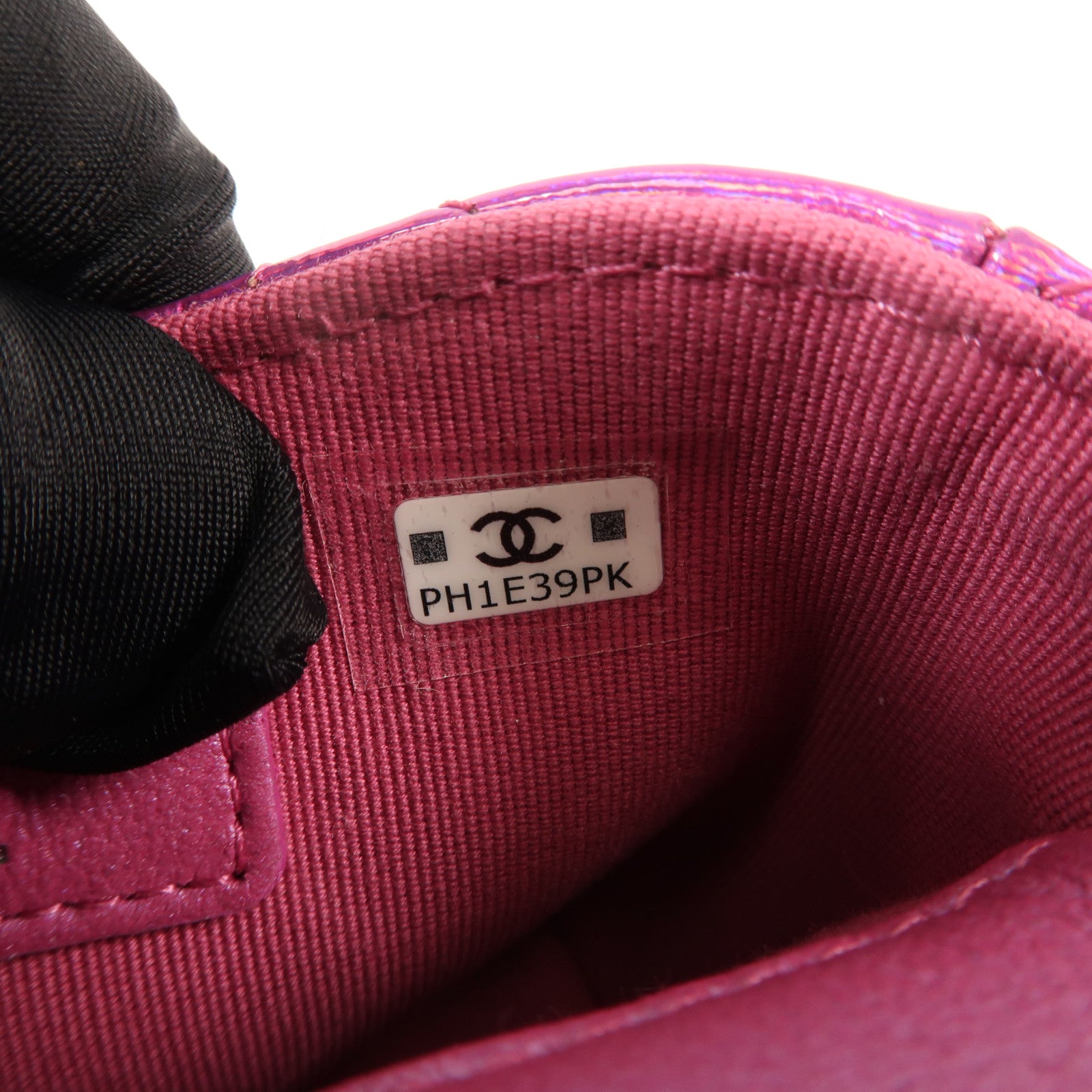 CHANEL 漆皮皮革Handbag銀扣手挽袋