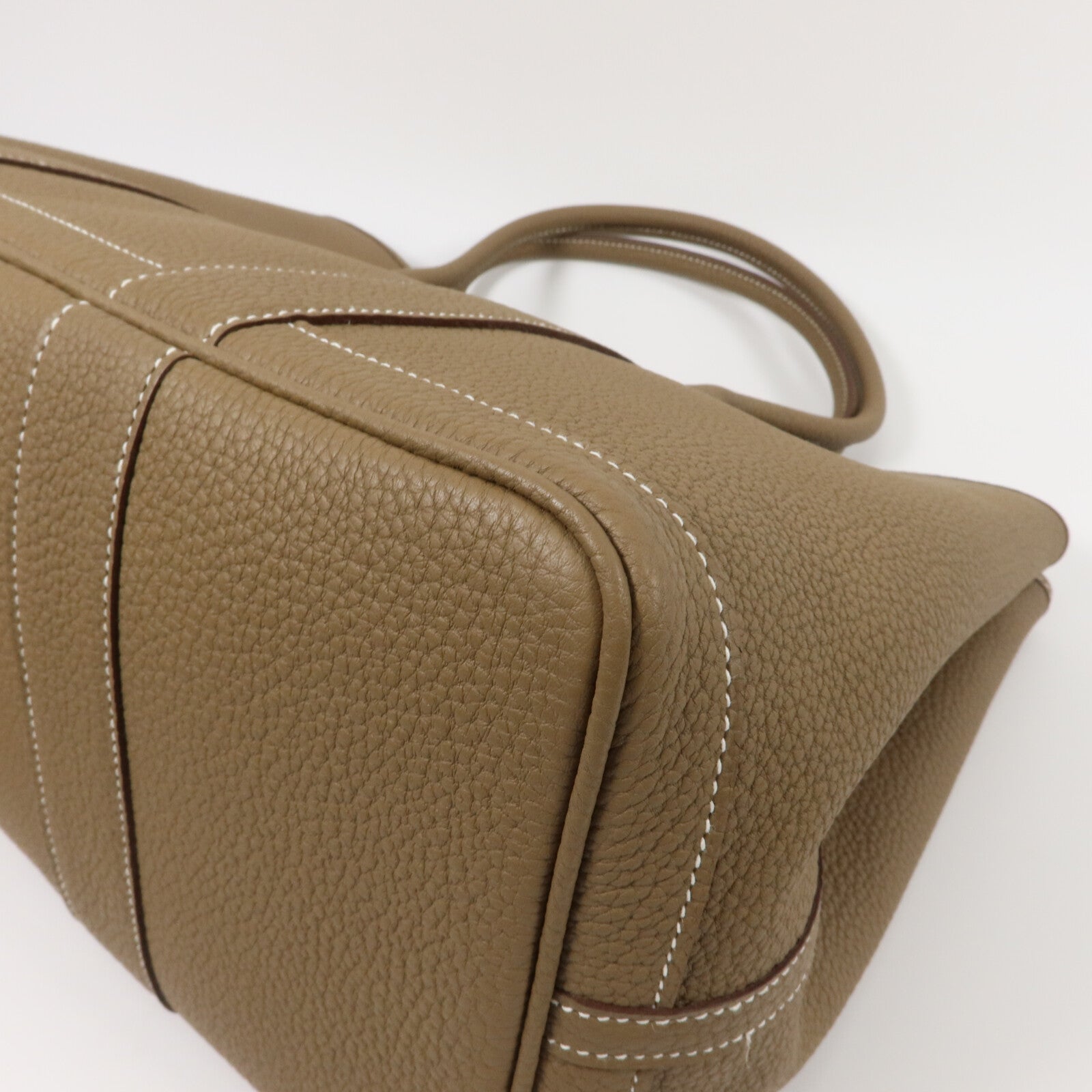HERMES Negonda皮革Garden Party PM手挽袋Etoupe