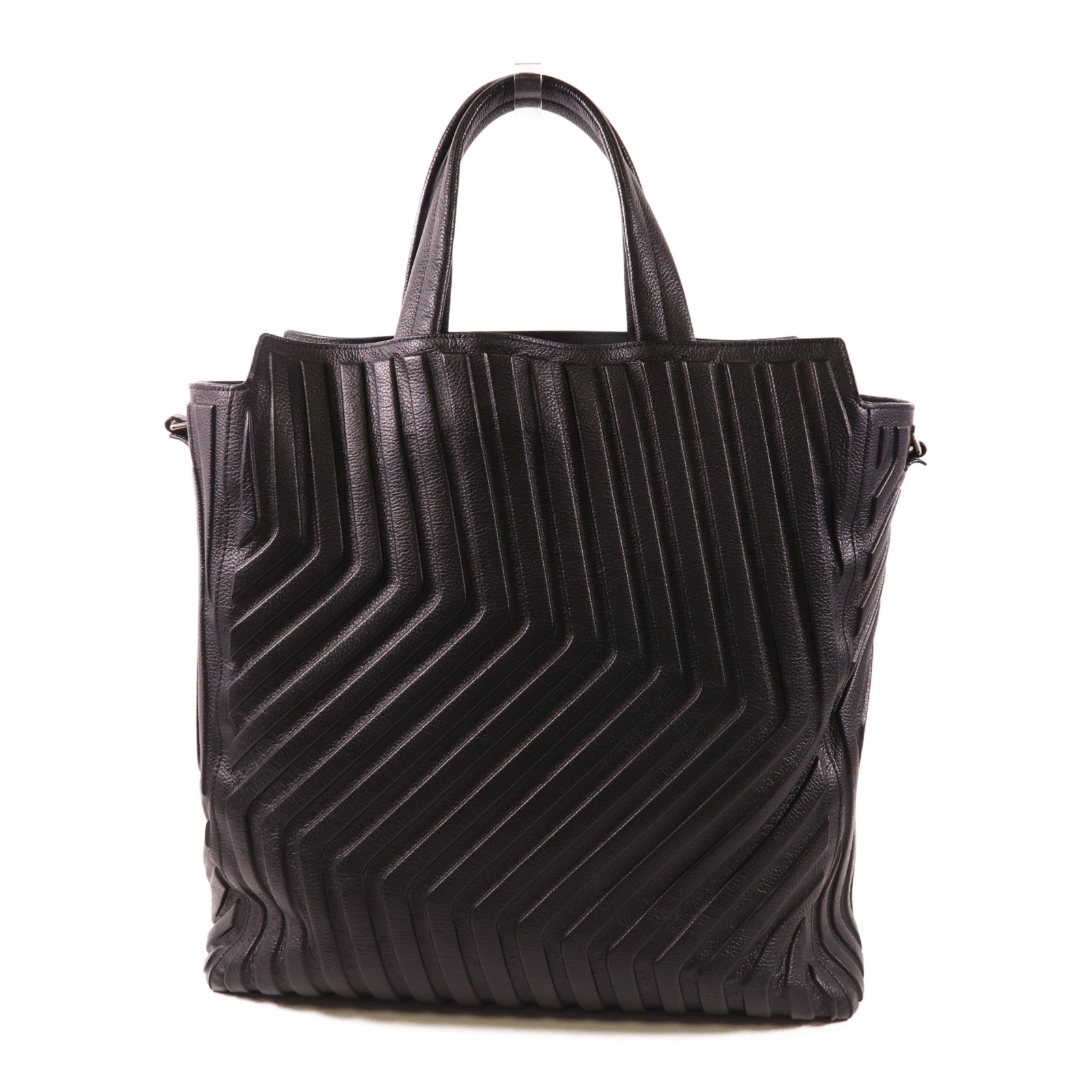 BALENCIAGA 【激減優惠】皮革Car East-West M Tote銀扣手挽肩背兩用袋