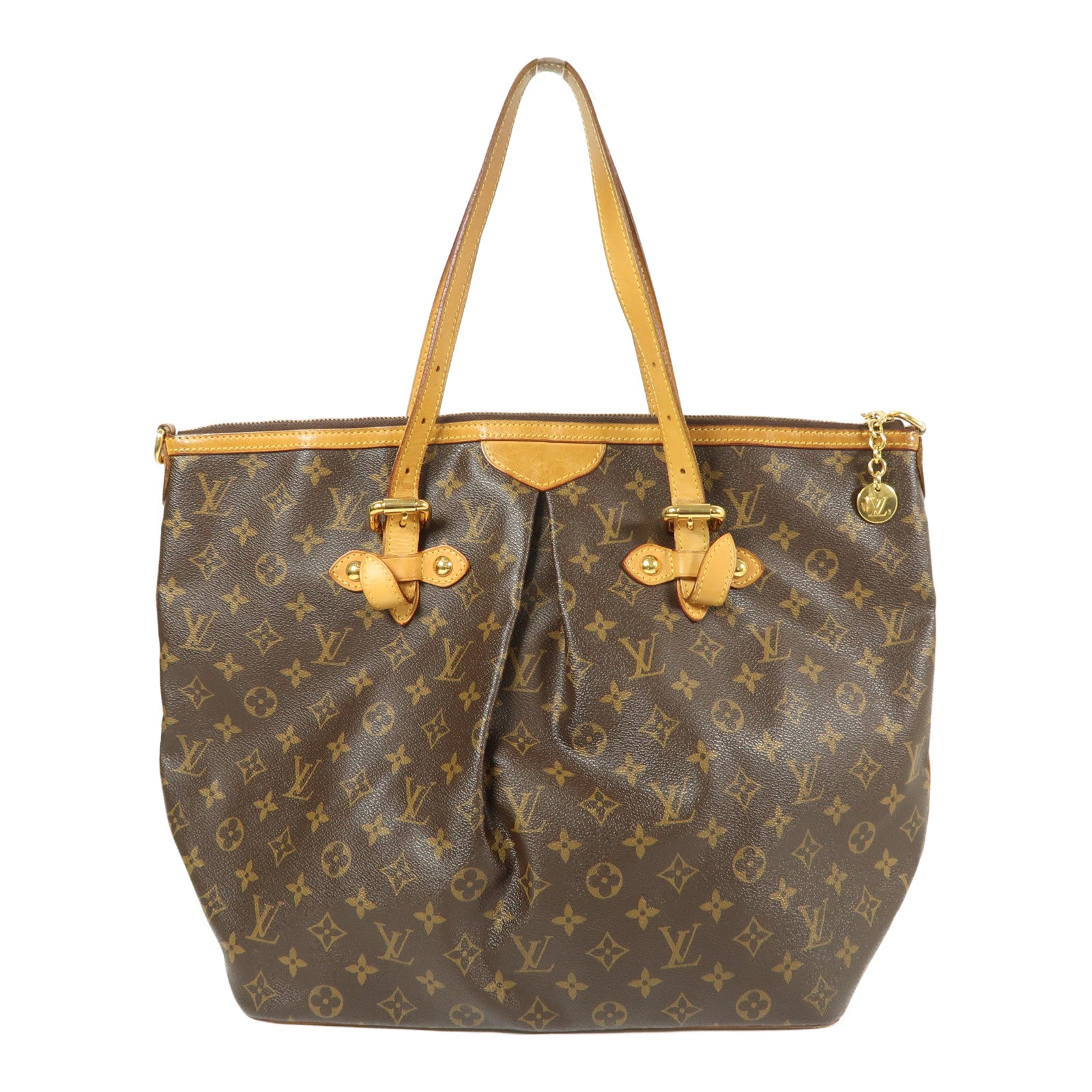 LOUIS VUITTON Monogram Palermo GM金扣手挽肩背兩用袋棕色