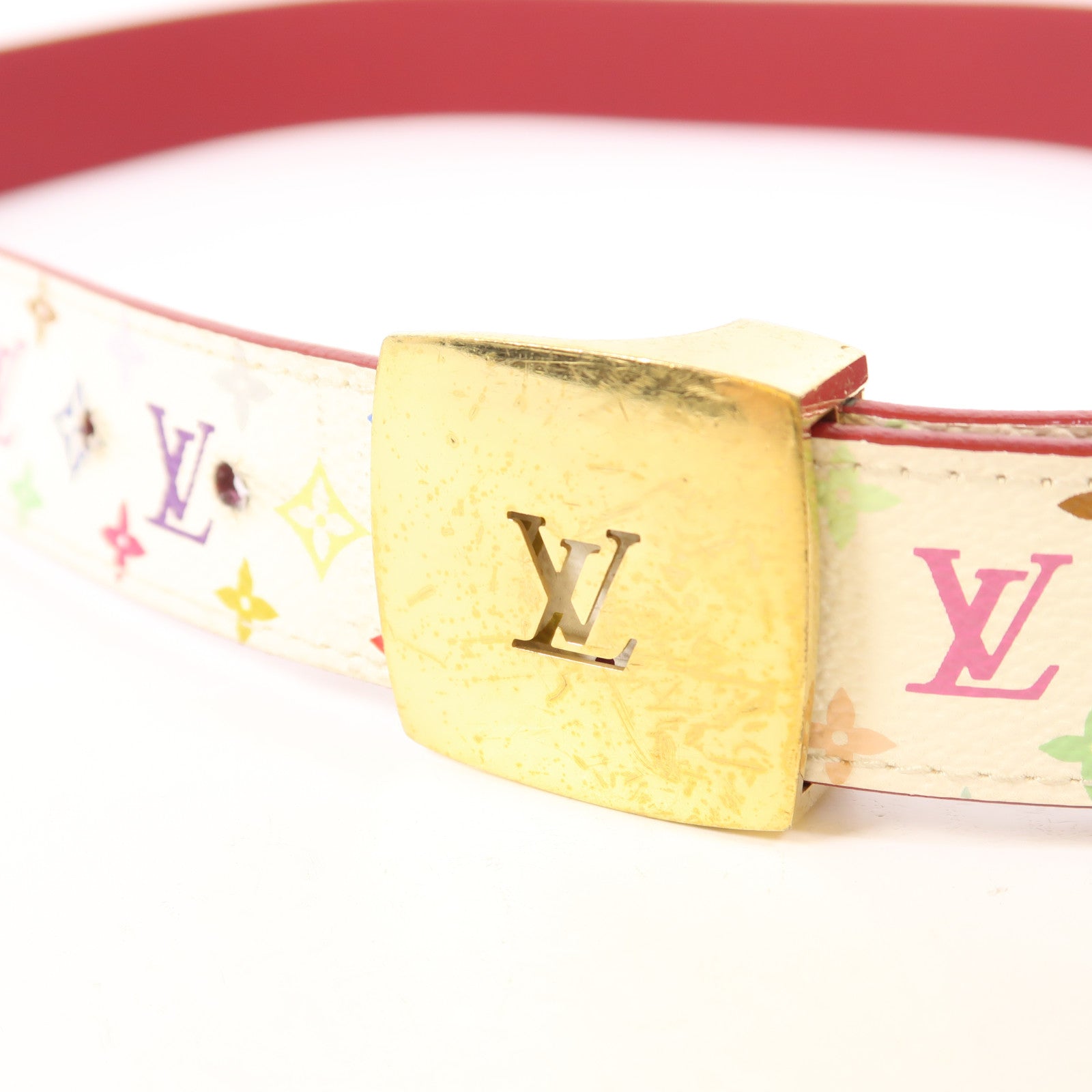 LOUIS VUITTON Monogram Multicolore Belt 80cm金扣皮帶