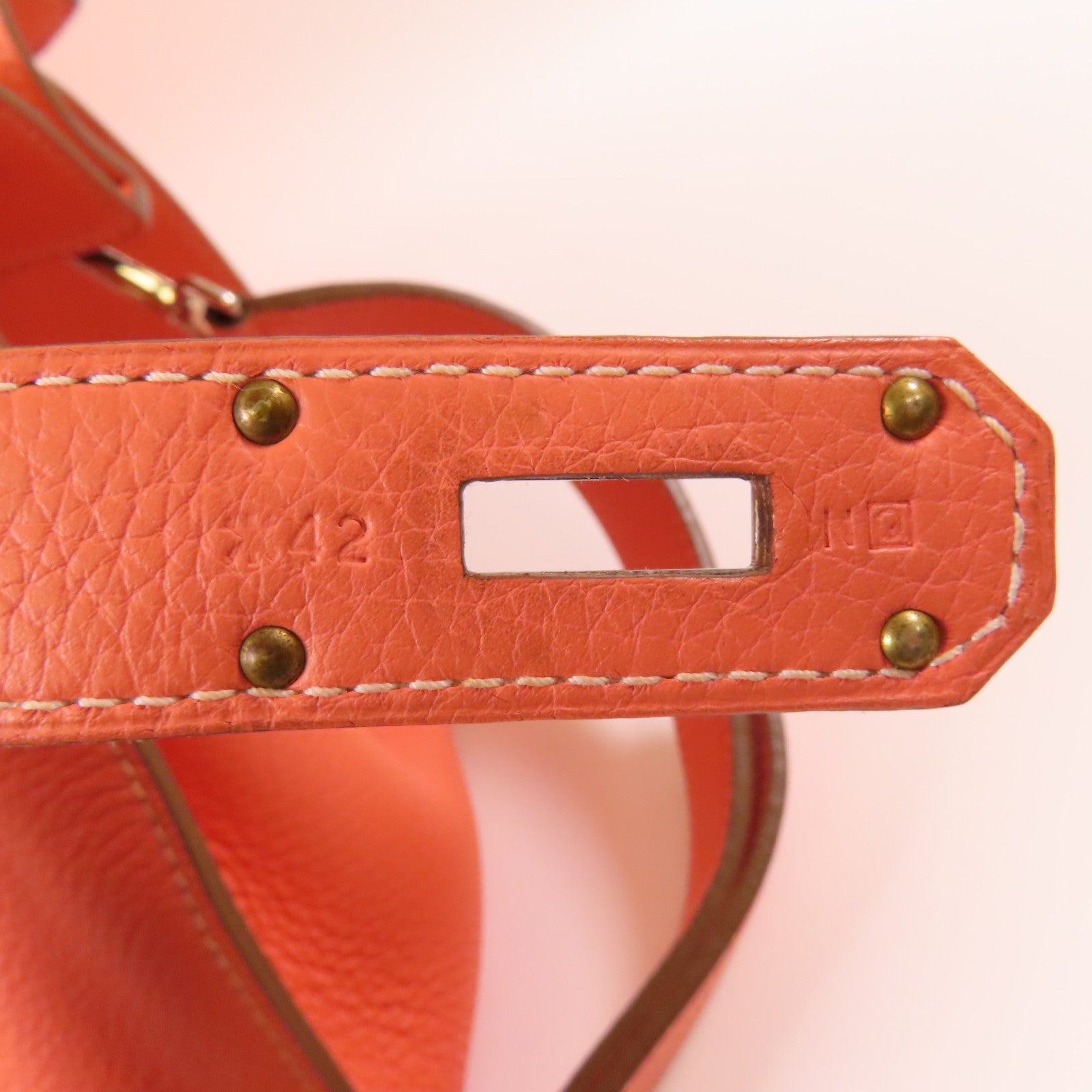 HERMES PHW Jypsiere 34 Shoulder Bag Clemence Leather Crevette/Pink